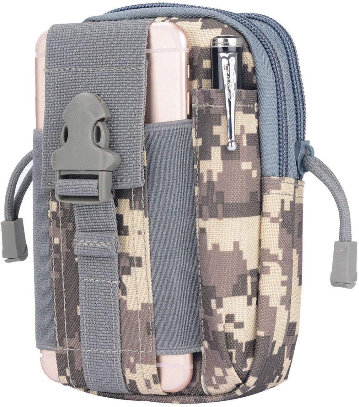 KRAPTICK Multi-Purpose Water Resistant Poly Tool Holder EDC Pouch Camo Bag Military Nylon Waist Bag, Waist Pouch