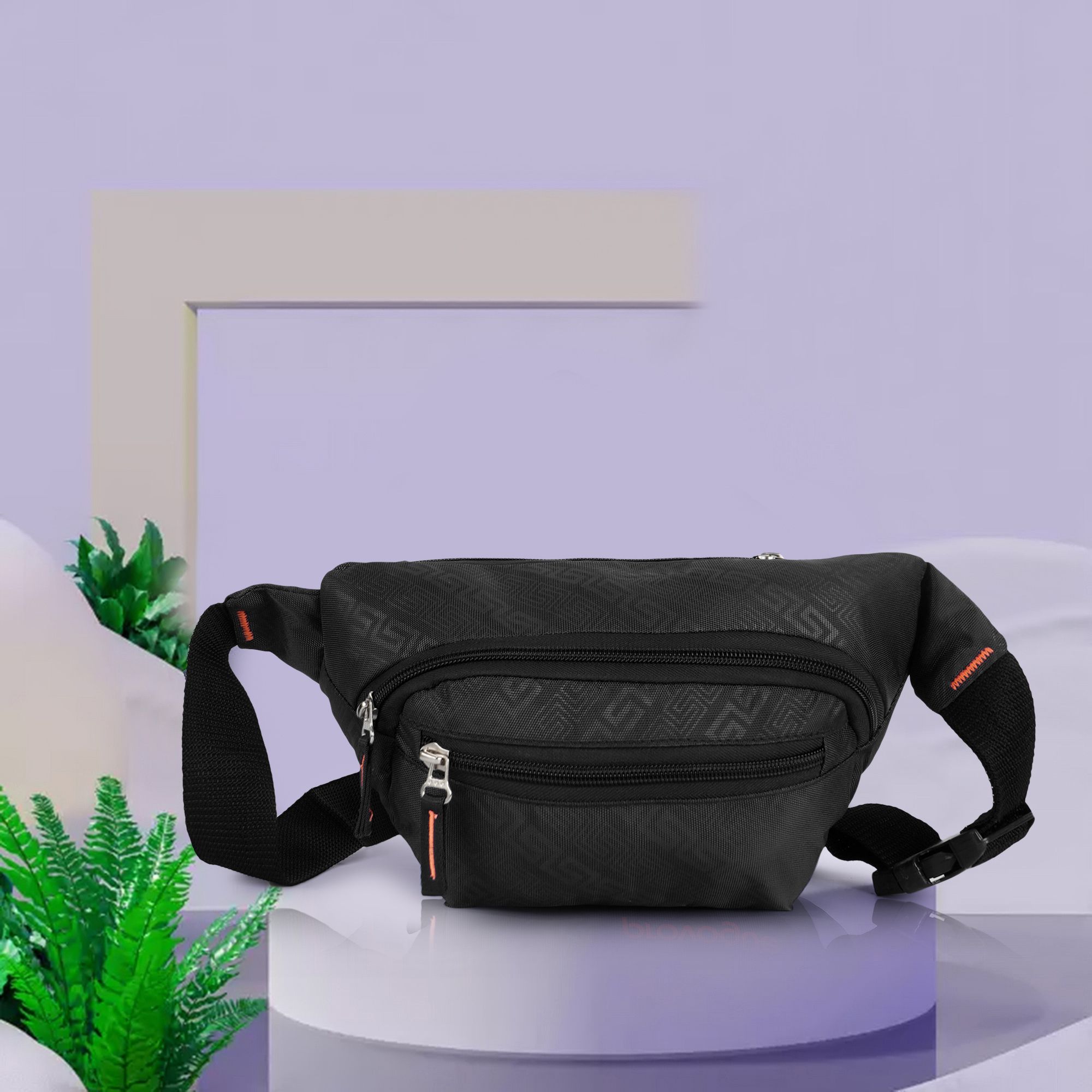 Zylux Black Waist Bag for Men & Women Multi-Pocket | Adjustable Lightweight Travel Fanny Pack For Boys & Girls-image-1