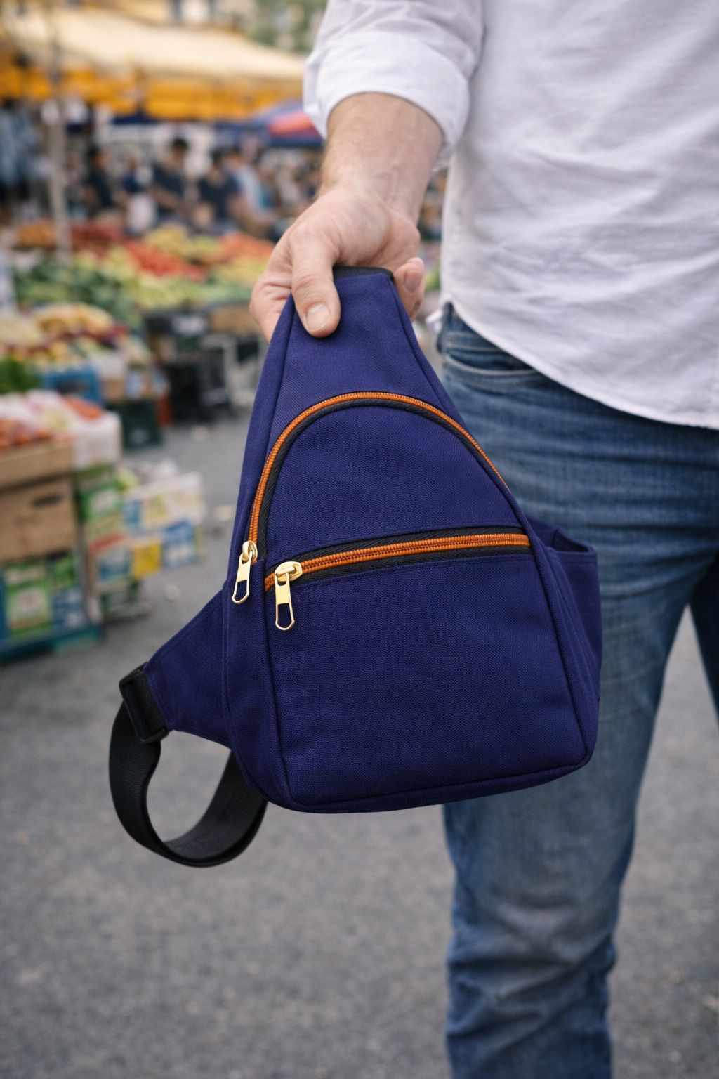 CRAR Men's Blue Shoulder Sling Bag | Trendy Crossbody Bag for Boys & Men's Travel UNISEX SLING BAG MENS & WOMENS-image-2