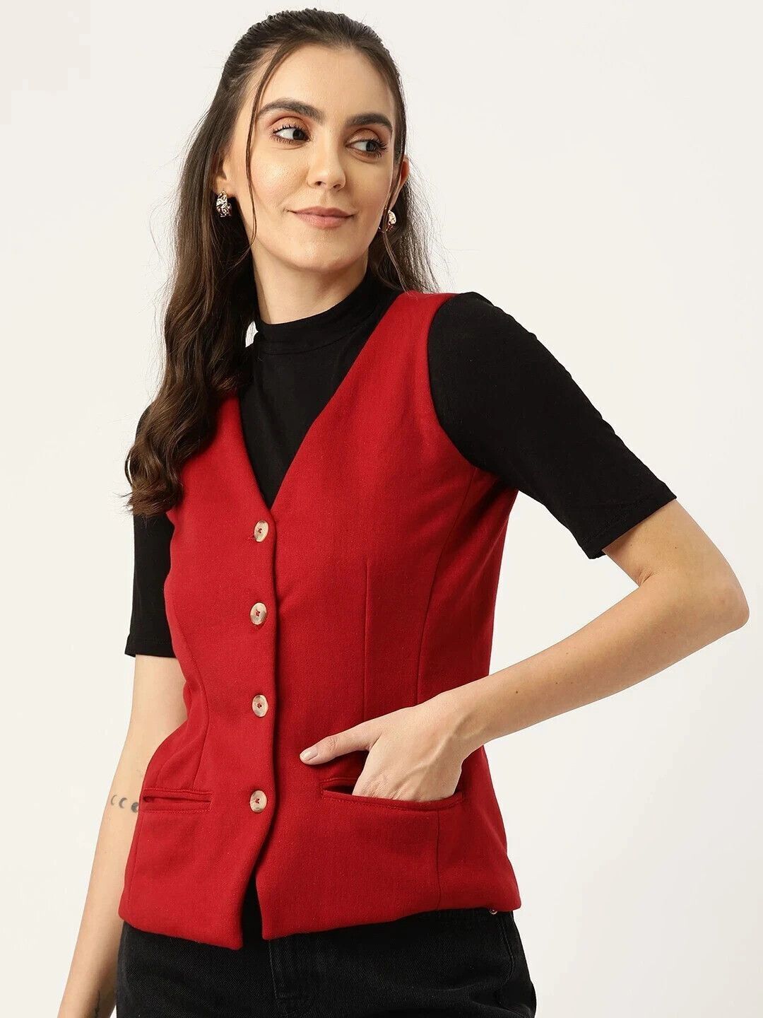 brinns Solid Women Waistcoat-picture-25