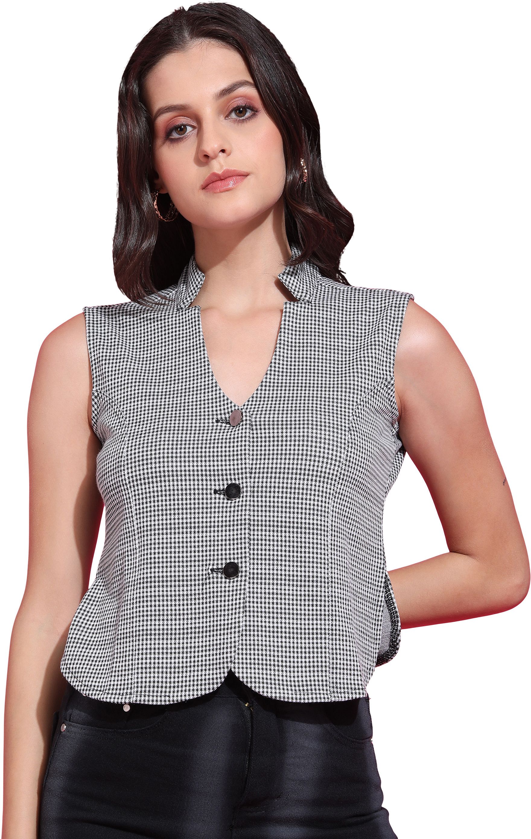 saffe Striped Women Waistcoat-picture-48