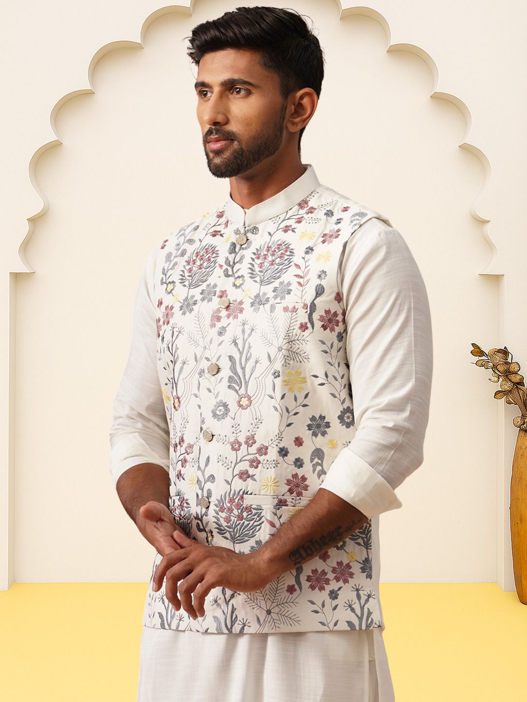 jompers Floral Print Men Waistcoat-picture-23