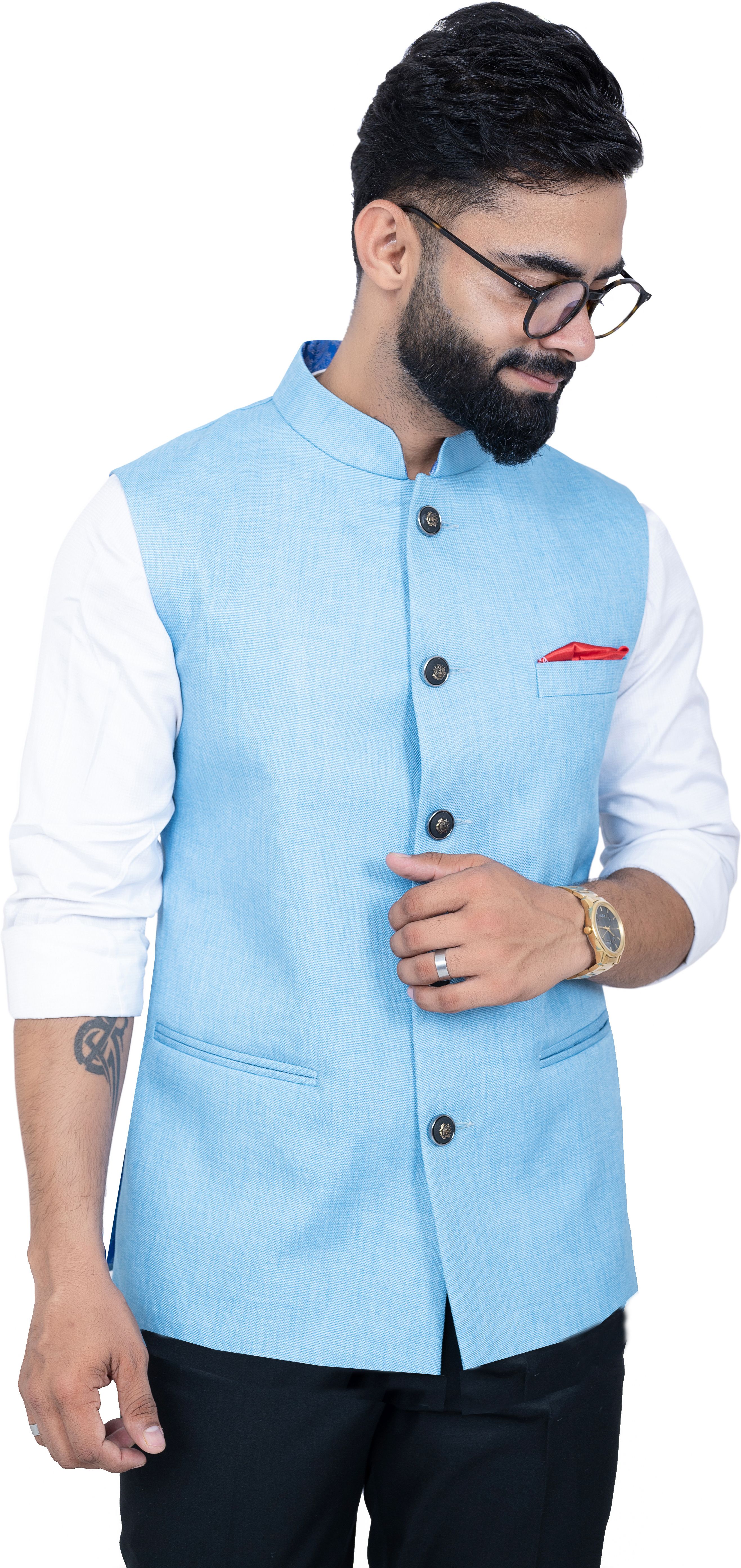 aljaami Solid Men Waistcoat-picture-15