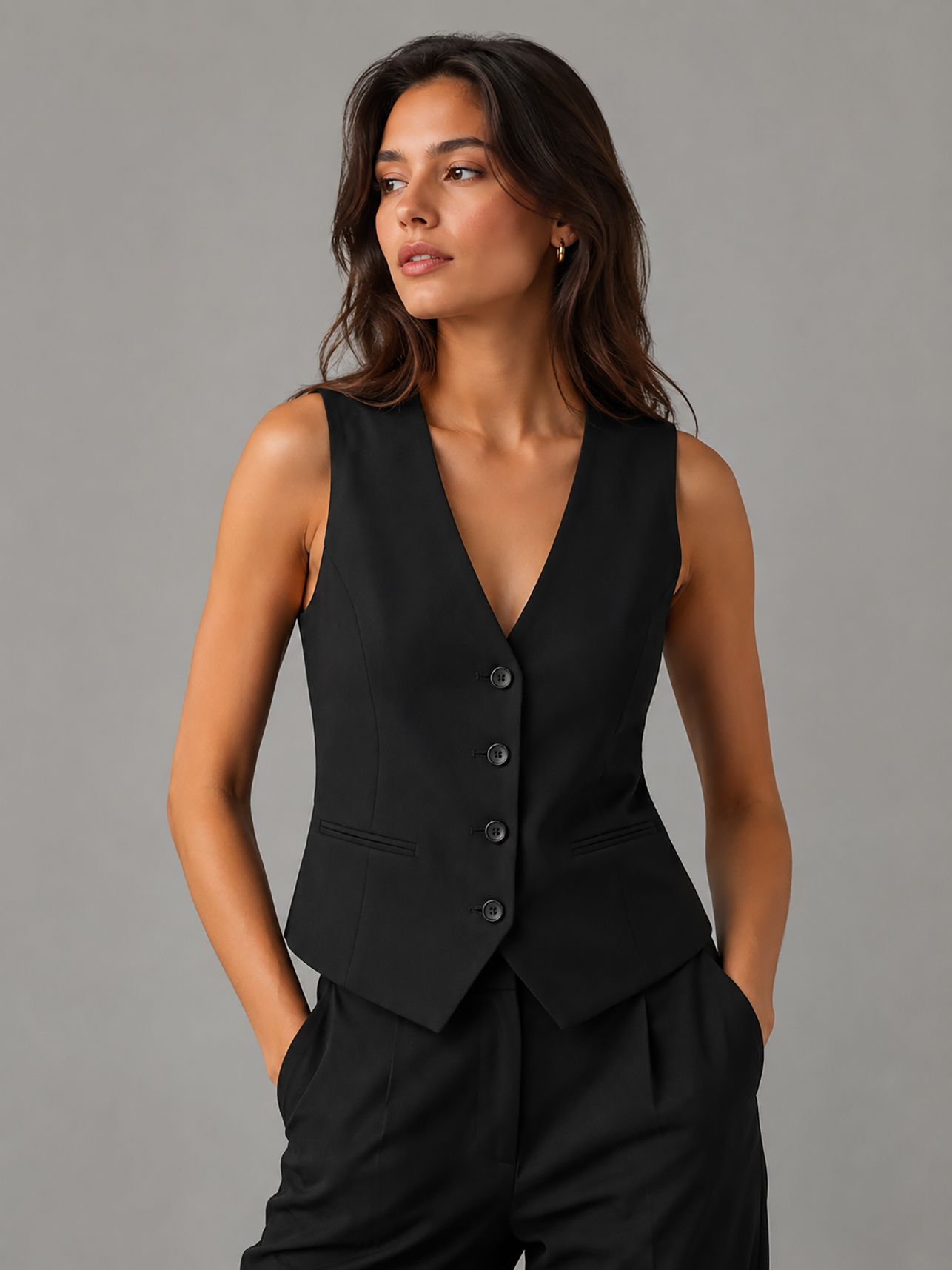 alloro Solid Women Waistcoat-picture-19