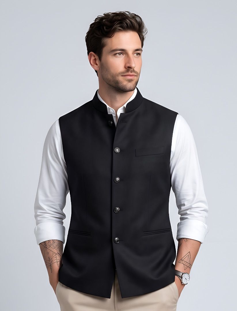 cadmon Solid Men Waistcoat-picture-17
