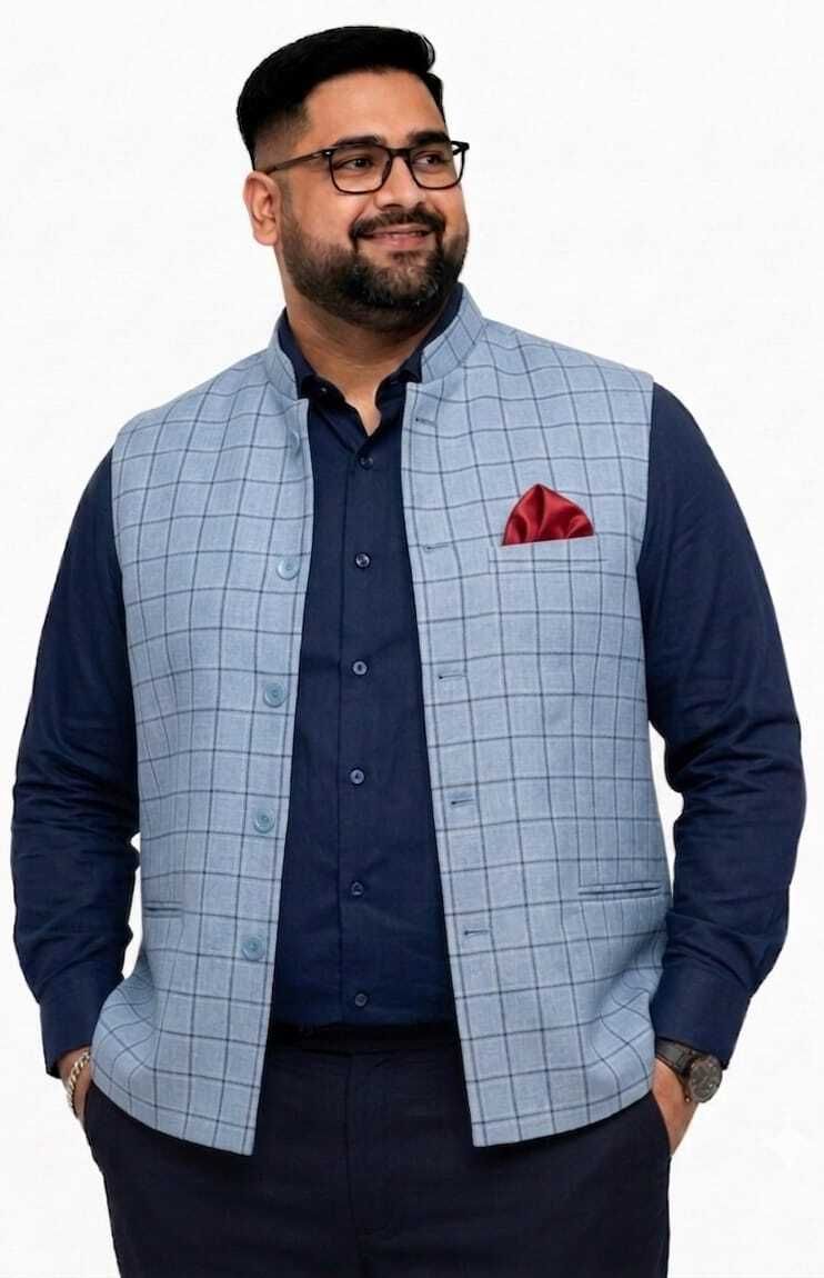 ifox lifestyle Checkered Men Waistcoat-picture-10