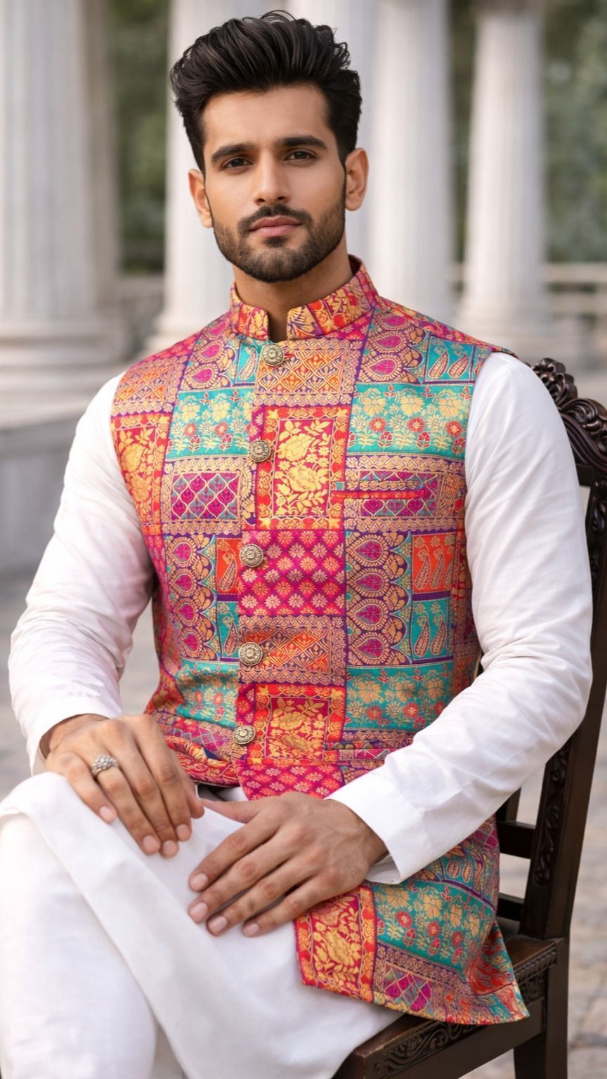 desivibes Printed Men Waistcoat-picture-30