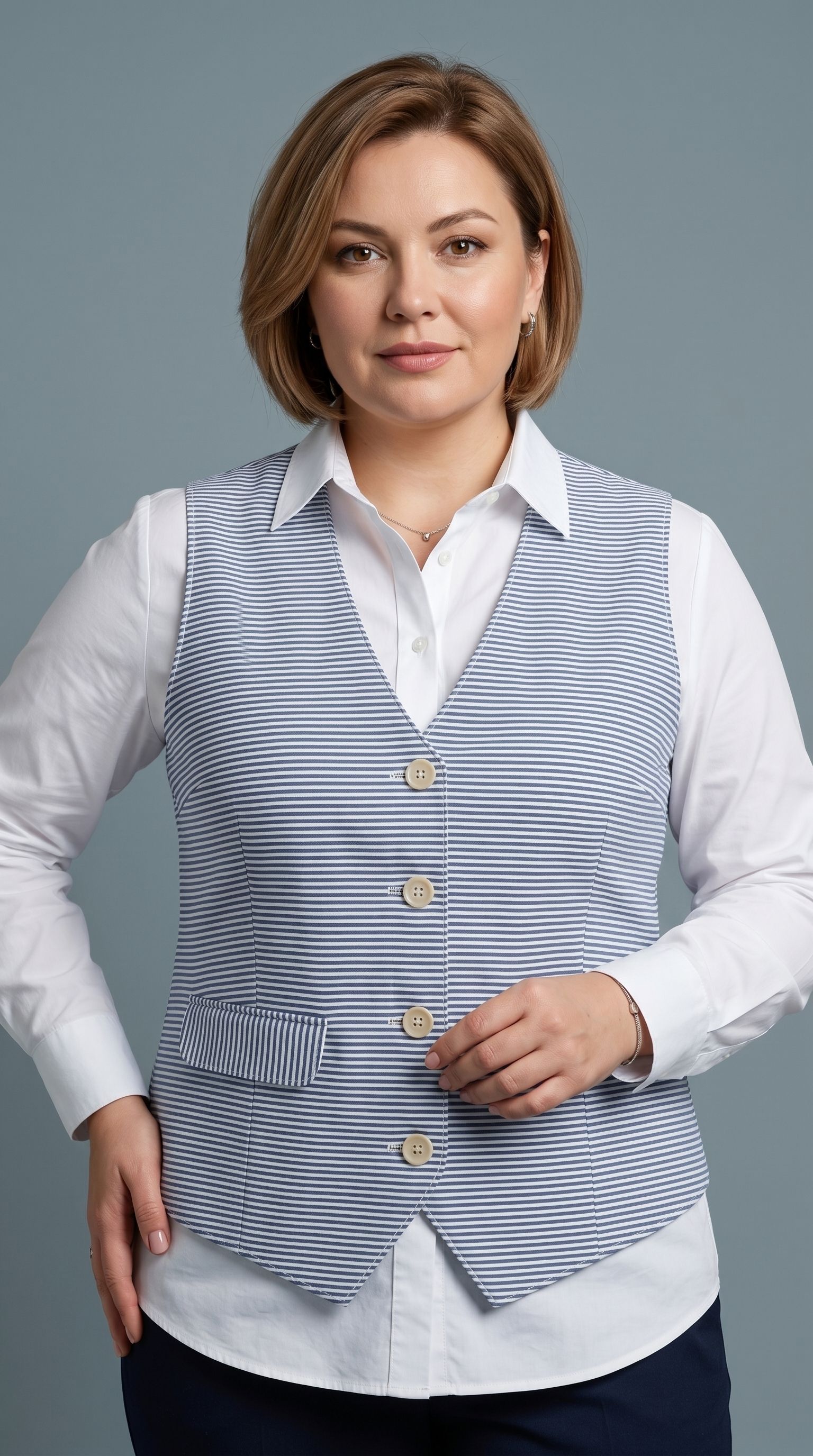 perfect productions Striped Women Waistcoat-picture-36
