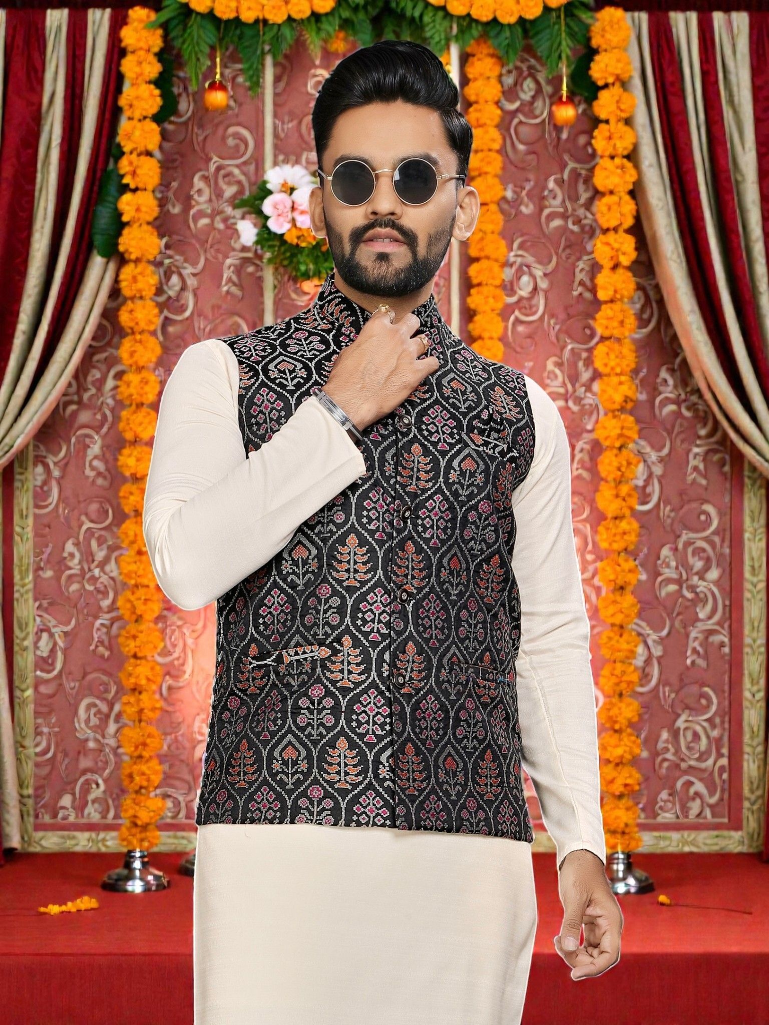 maithili creation Woven Men Waistcoat-picture-13