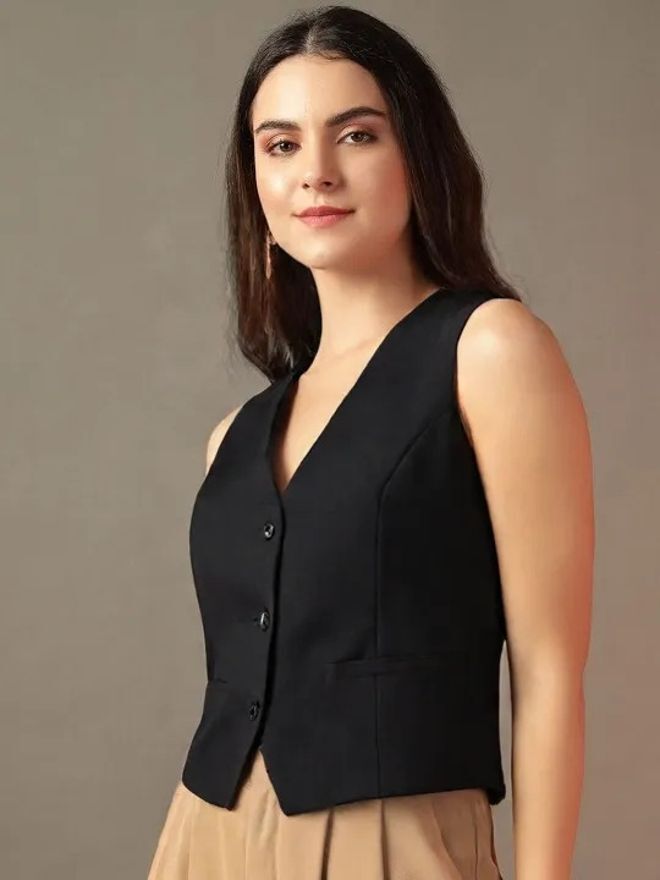 nigam enterprises Solid Women Waistcoat-picture-13