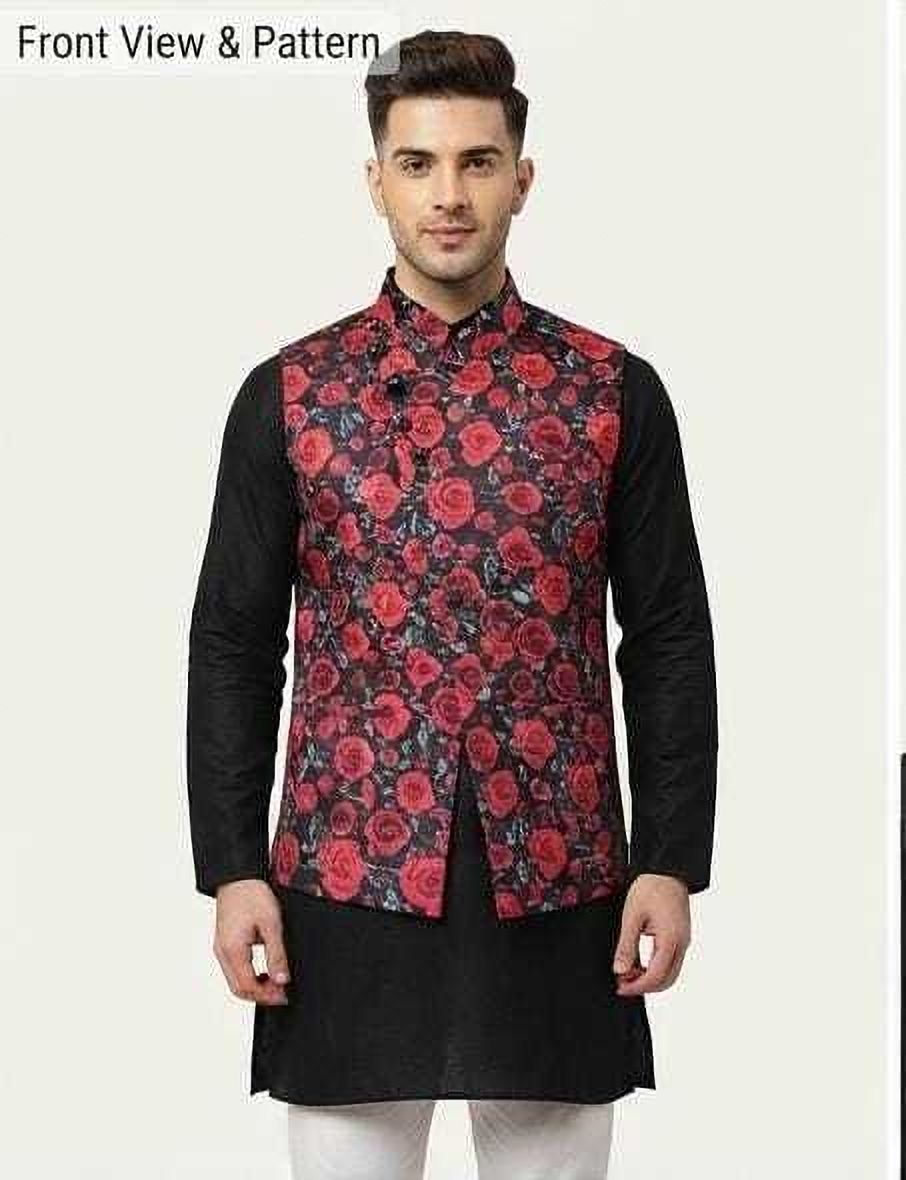 anju clothes Floral Print Men Waistcoat-picture-17