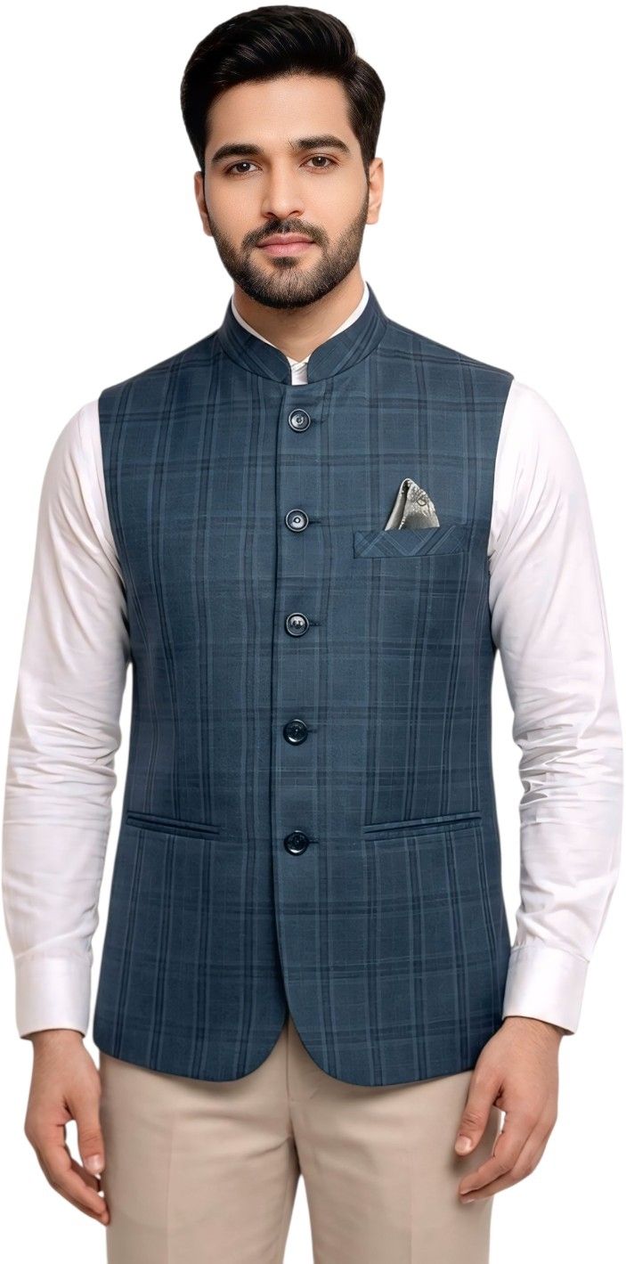 glonex Checkered Men Waistcoat-picture-1