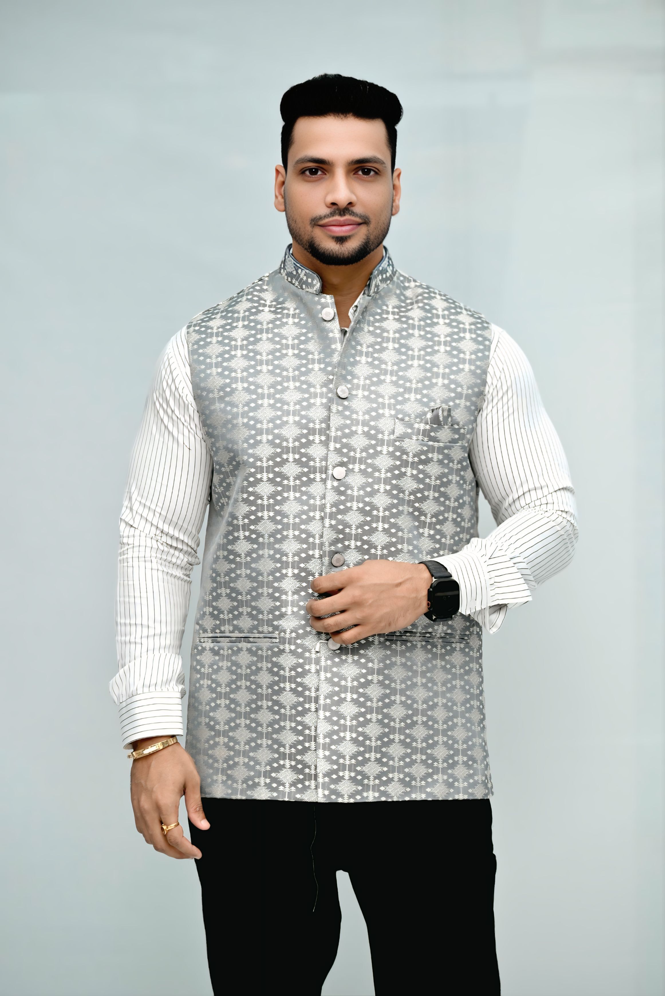 skylark Woven, Self Design Men Waistcoat-picture-22