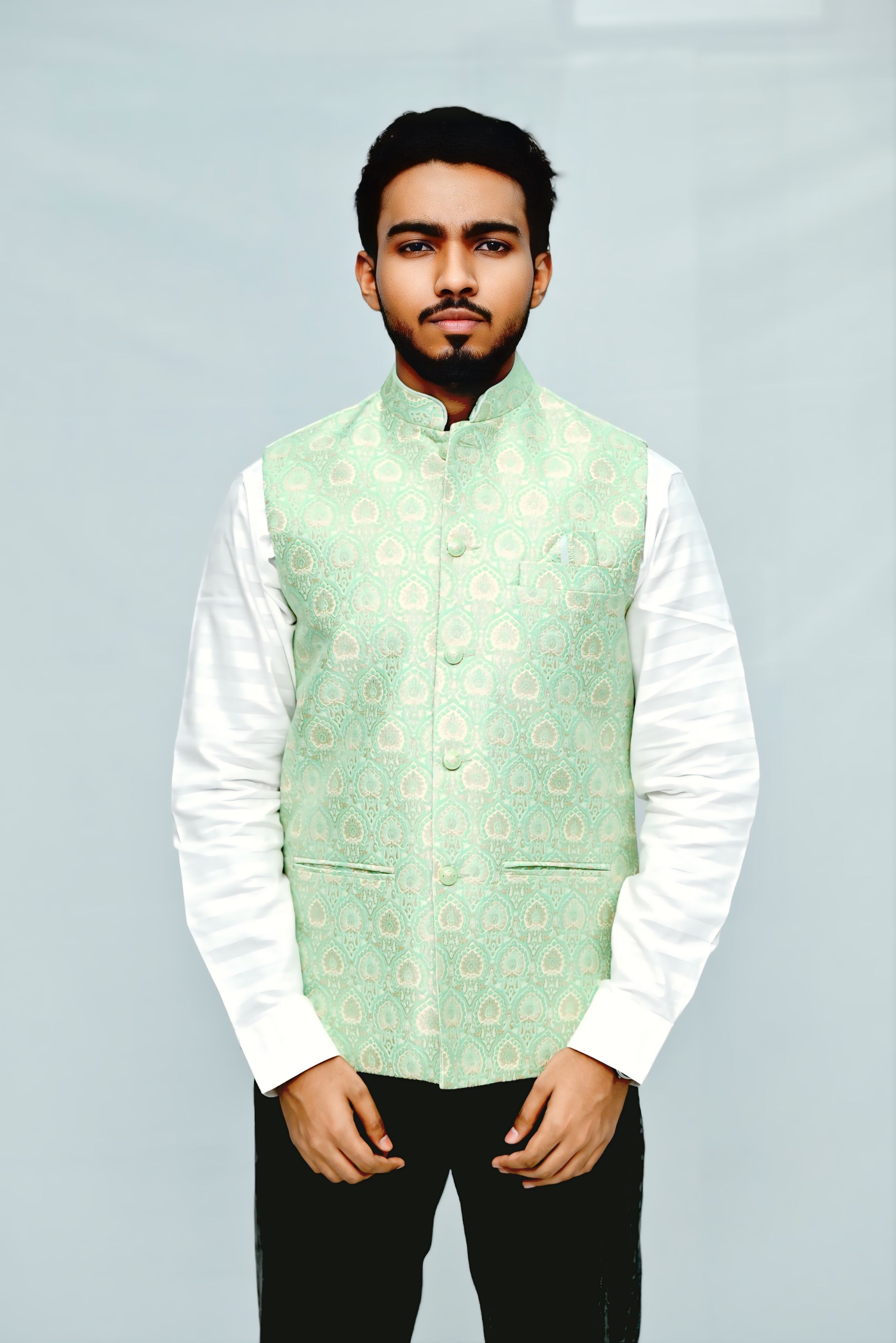 skylark Self Design Men Waistcoat-picture-29