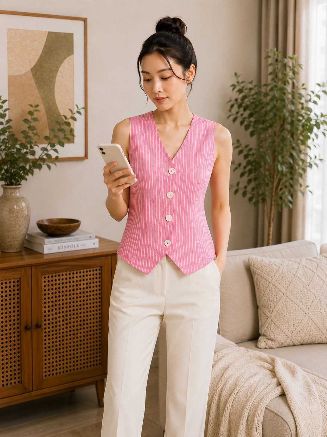hayasworld Striped Women Waistcoat-picture-14