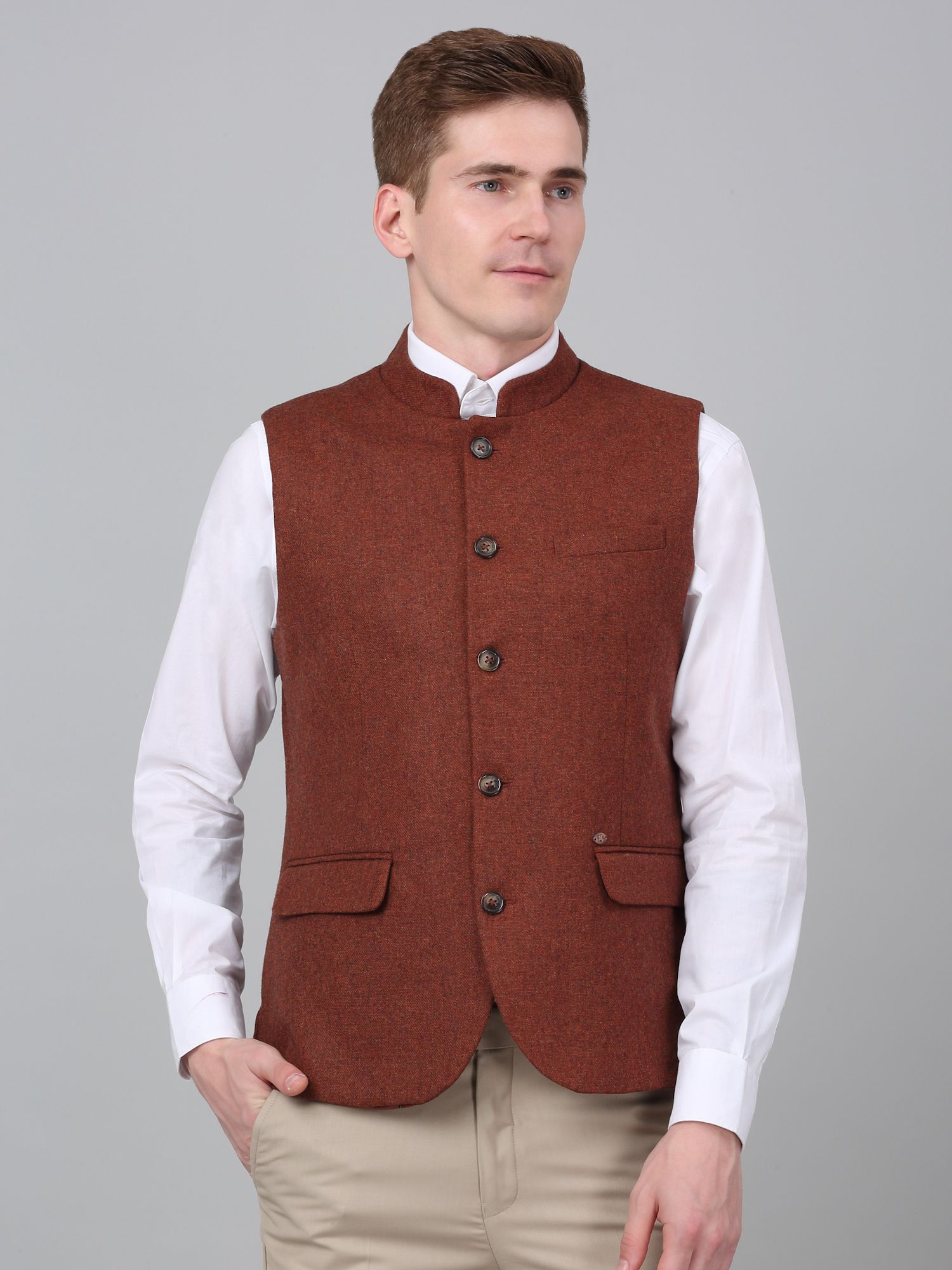 cantabil Self Design Men Waistcoat-picture-27