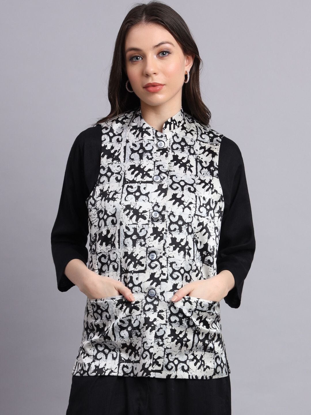 vastraa fusion Printed Women Waistcoat-picture-13