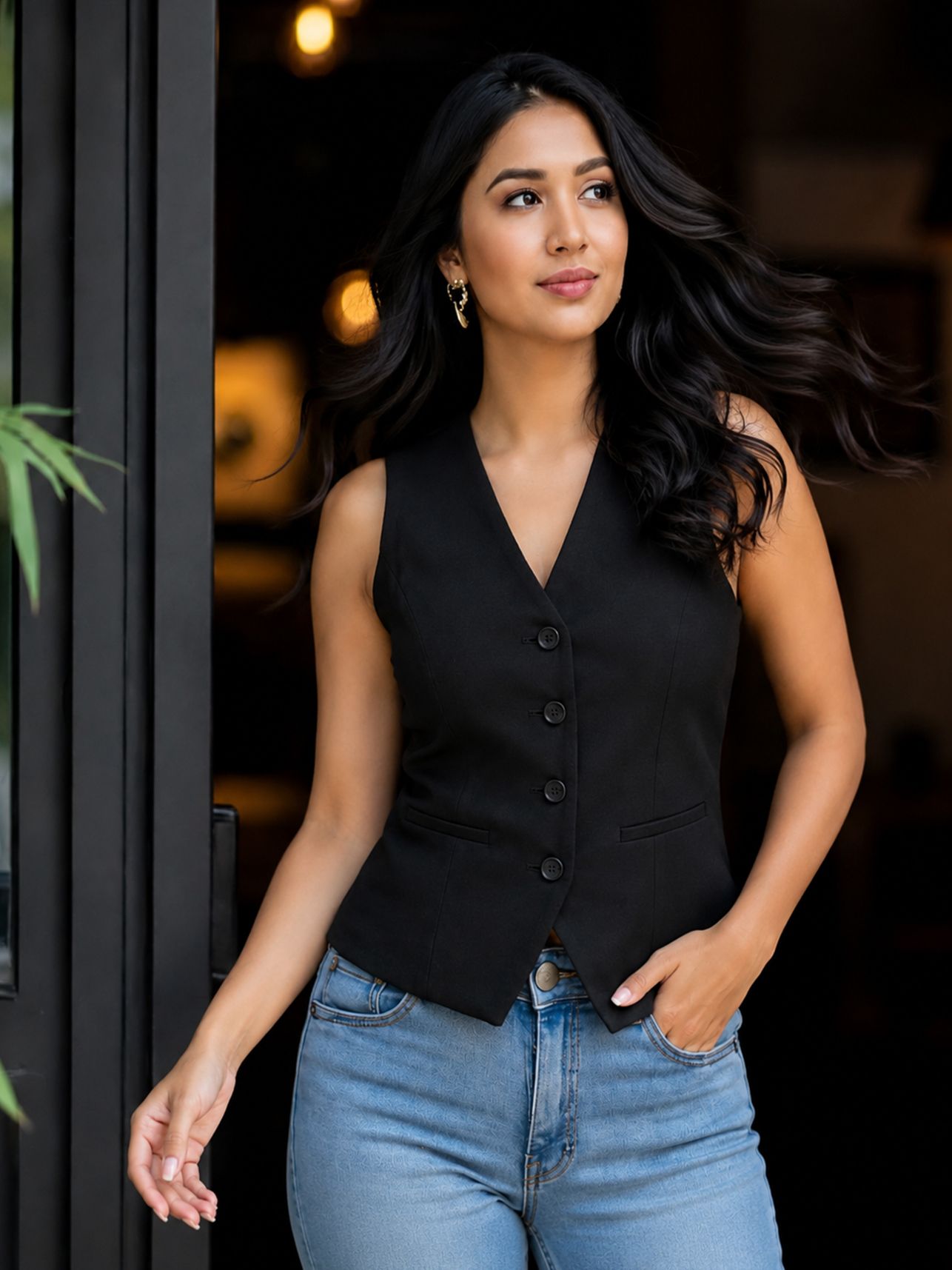 alloro Solid Women Waistcoat-picture-22