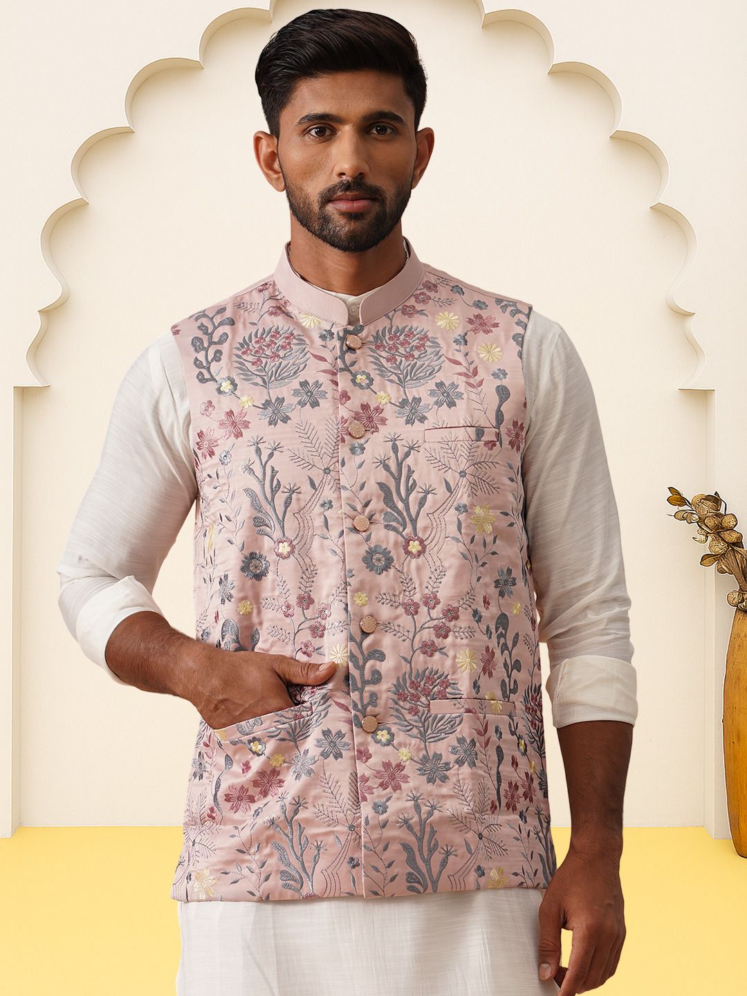 jompers Floral Print Men Waistcoat-picture-21