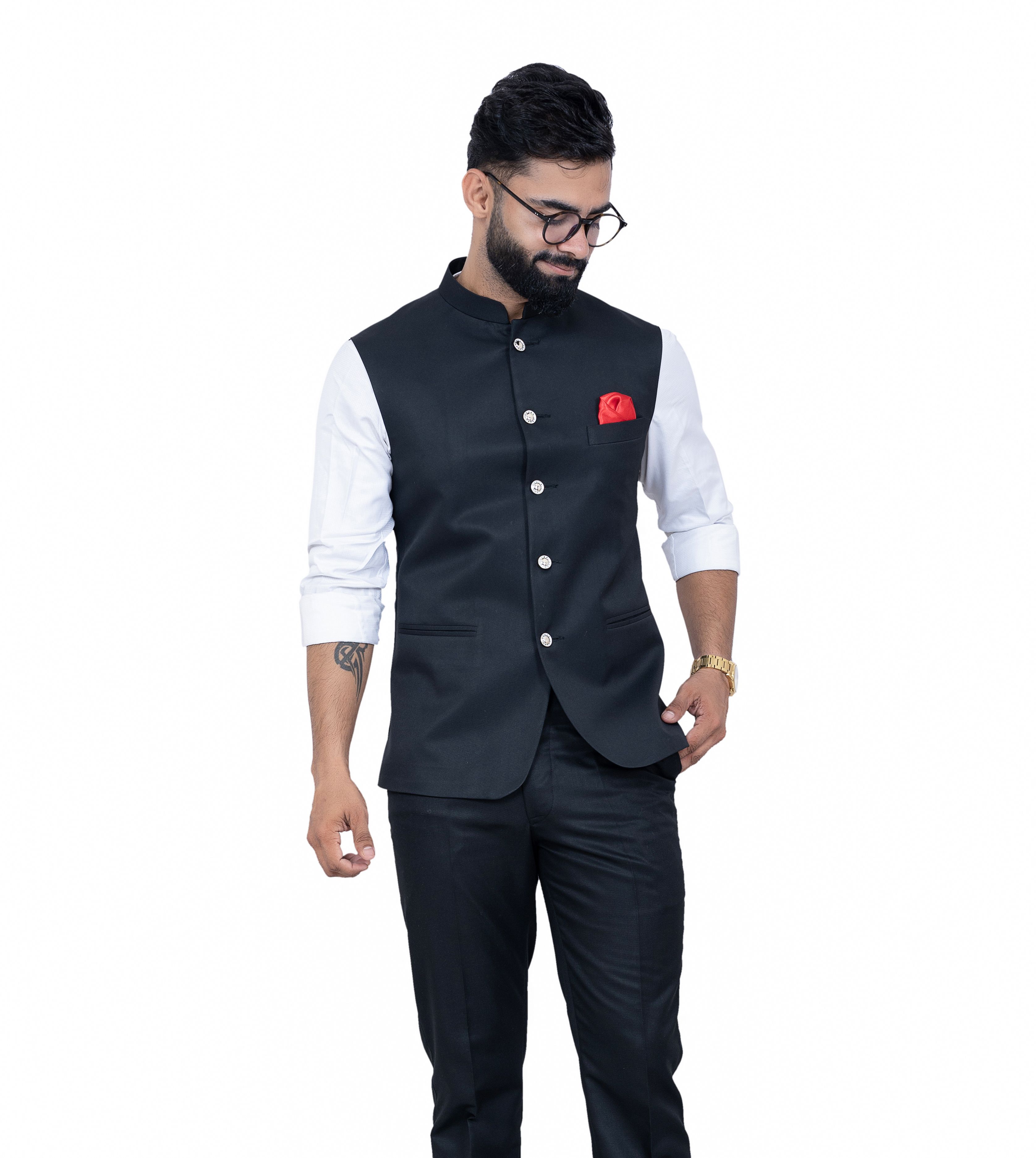 aljaami Solid Men Waistcoat-picture-11