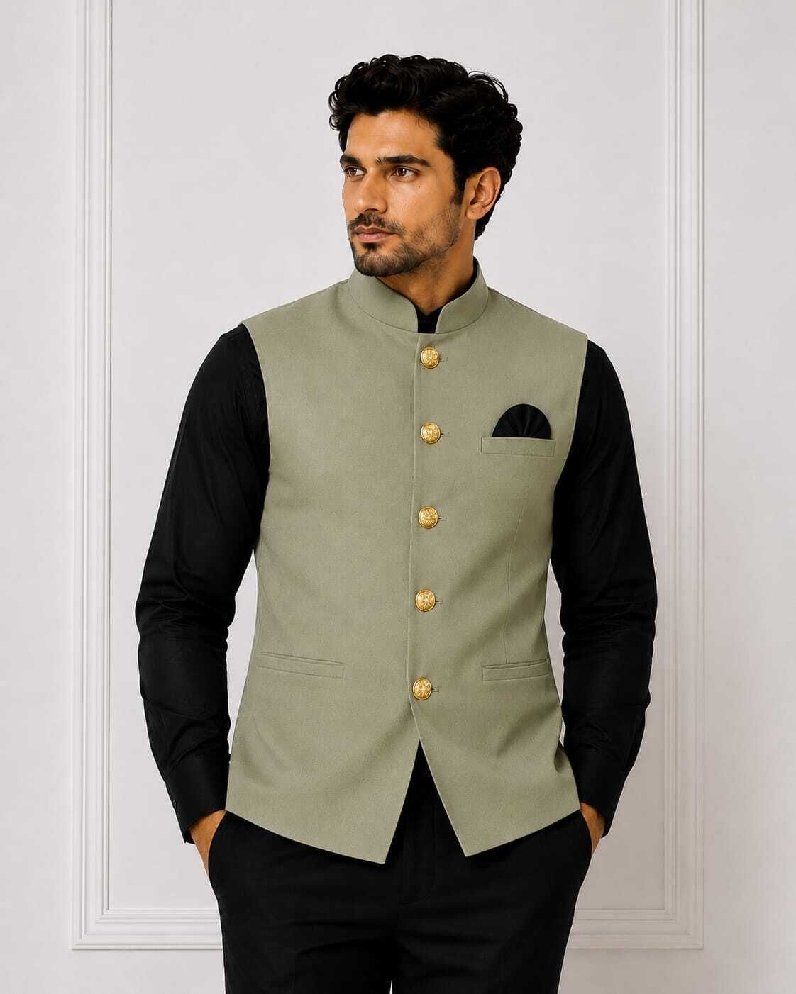 men choice Self Design Men Waistcoat-picture-14