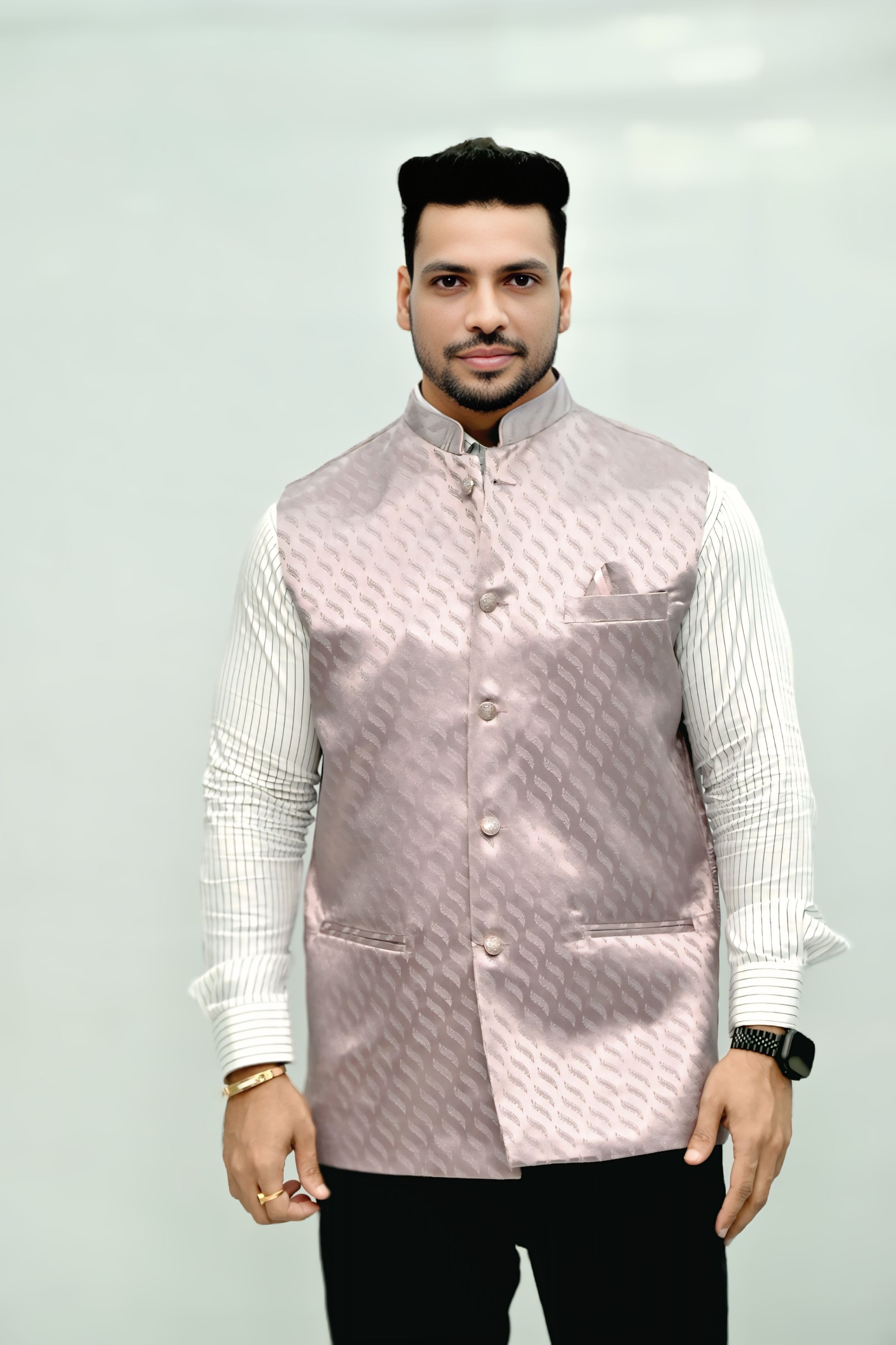 skylark Self Design Men Waistcoat-picture-38