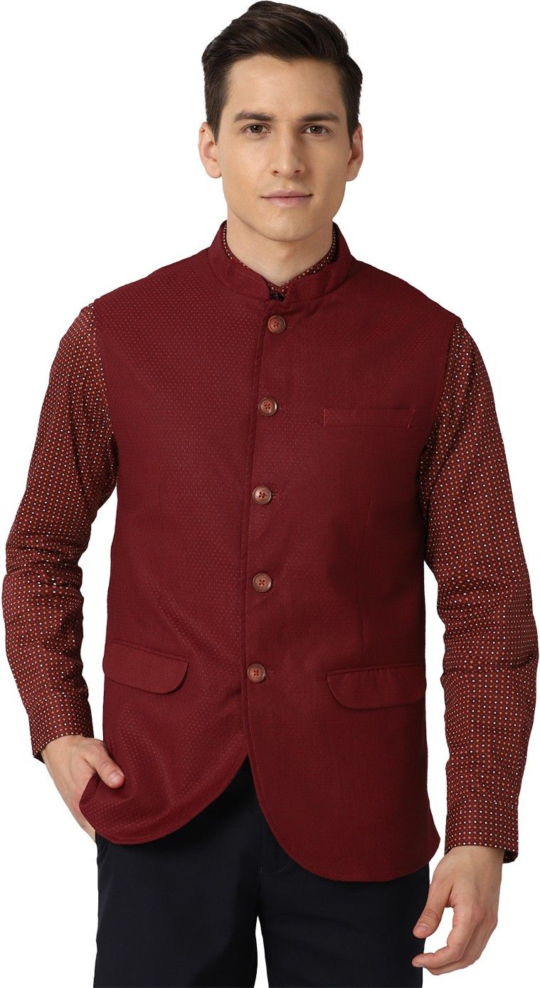 peter england Self Design Men Waistcoat-picture-15