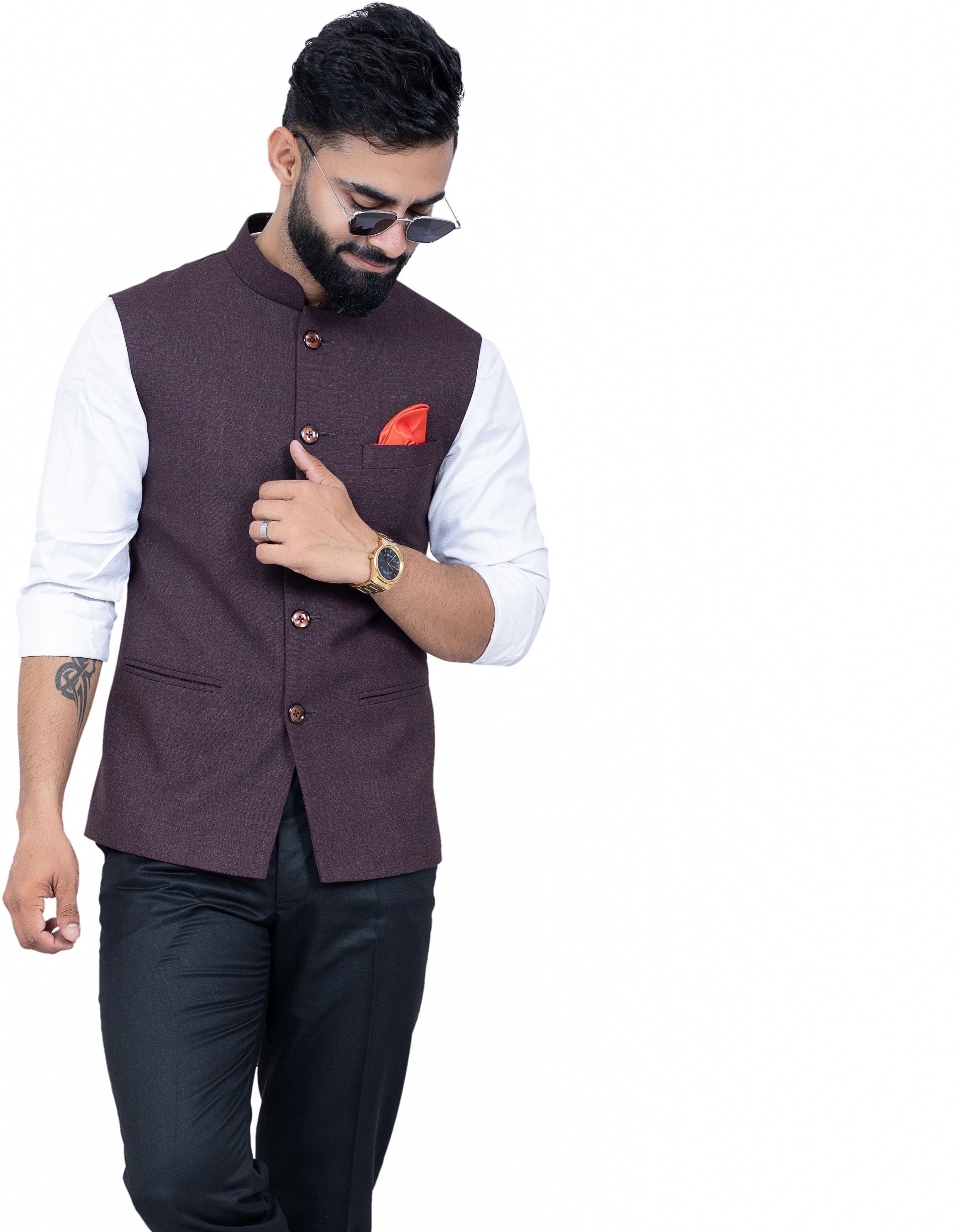 aljaami Solid Men Waistcoat-picture-24