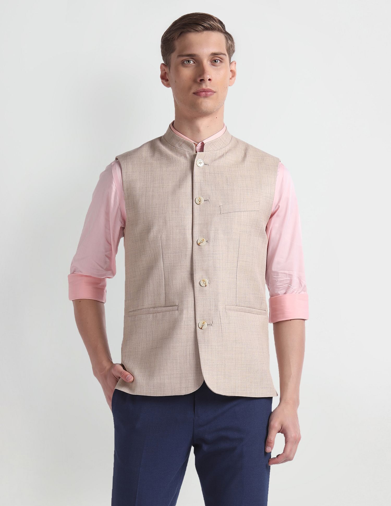 arrow Solid Men Waistcoat-picture-24