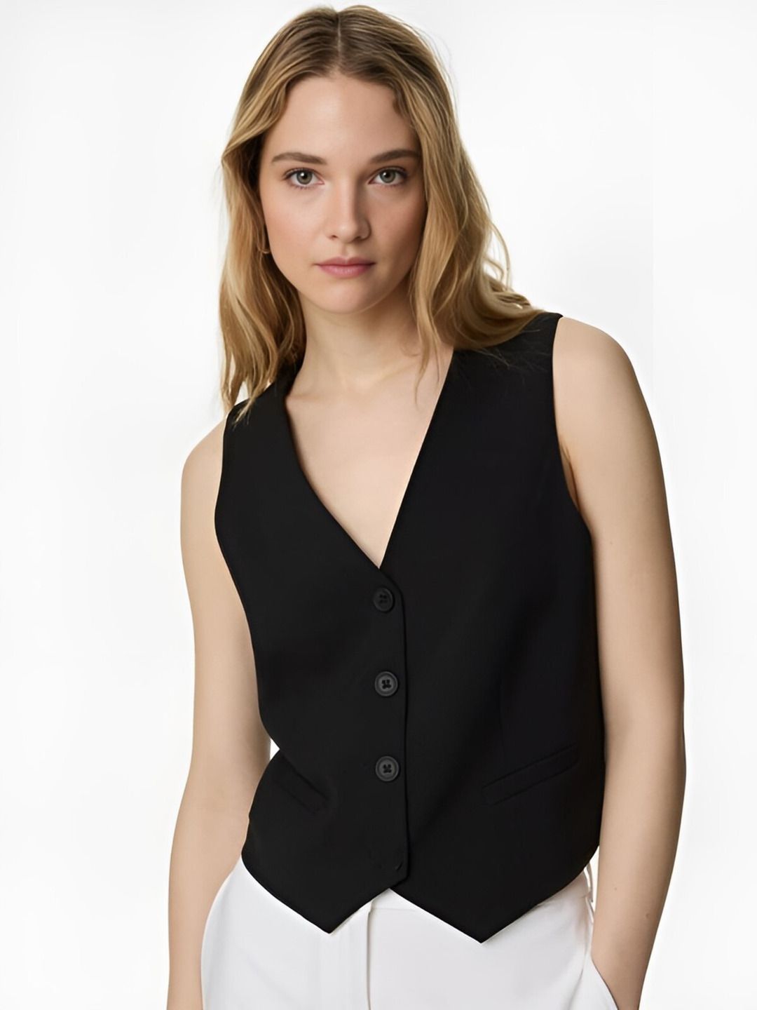 Solid Women Waistcoat