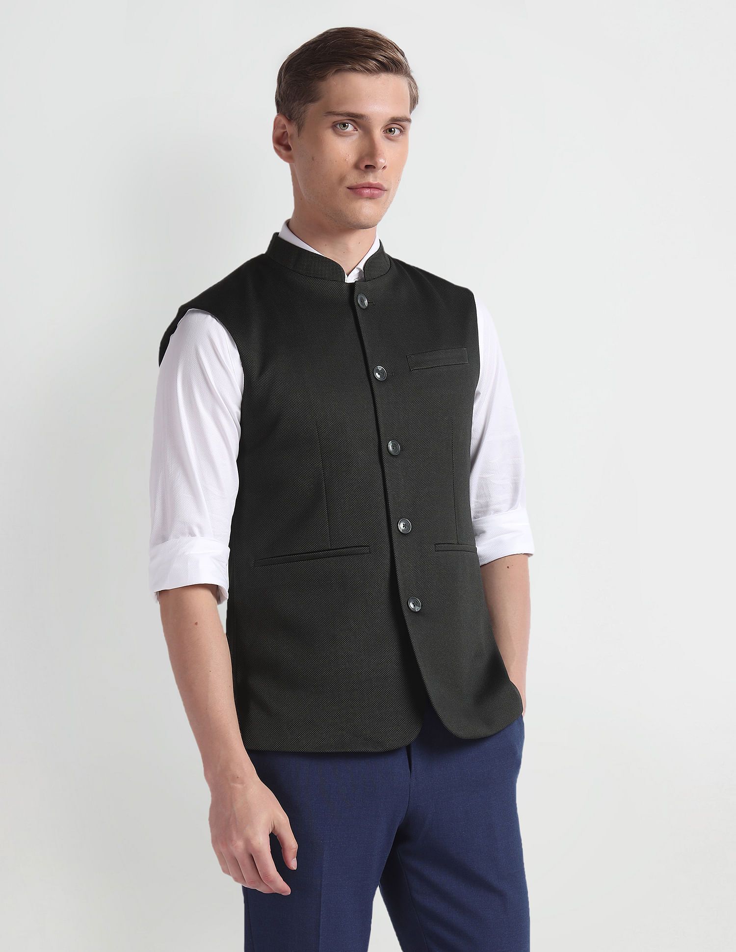arrow Geometric Print Men Waistcoat-picture-16