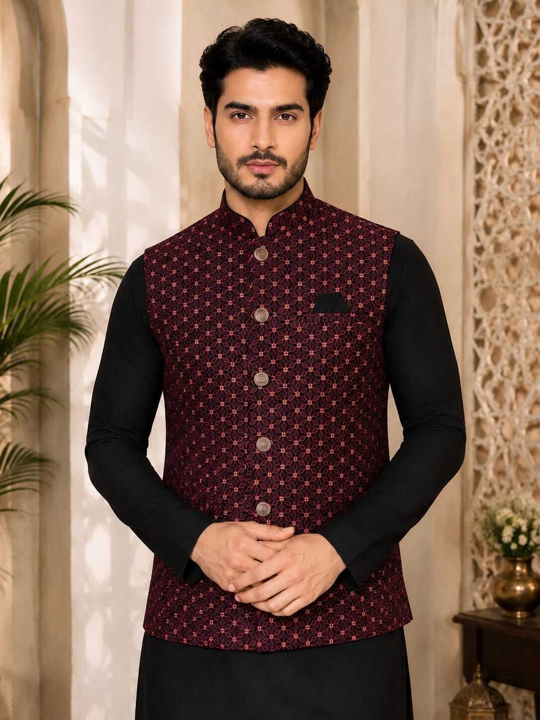 trends of ethnic Woven Men Waistcoat-picture-13