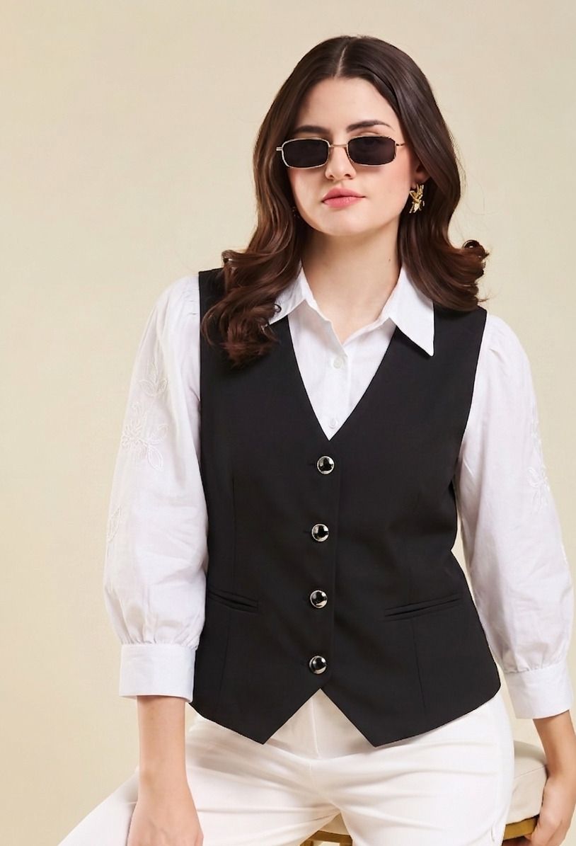 cadmon Solid Women Waistcoat-picture-32