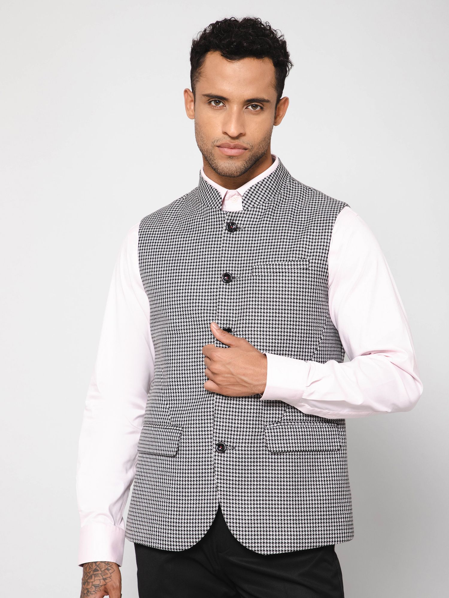 cantabil Checkered Men Waistcoat-picture-11