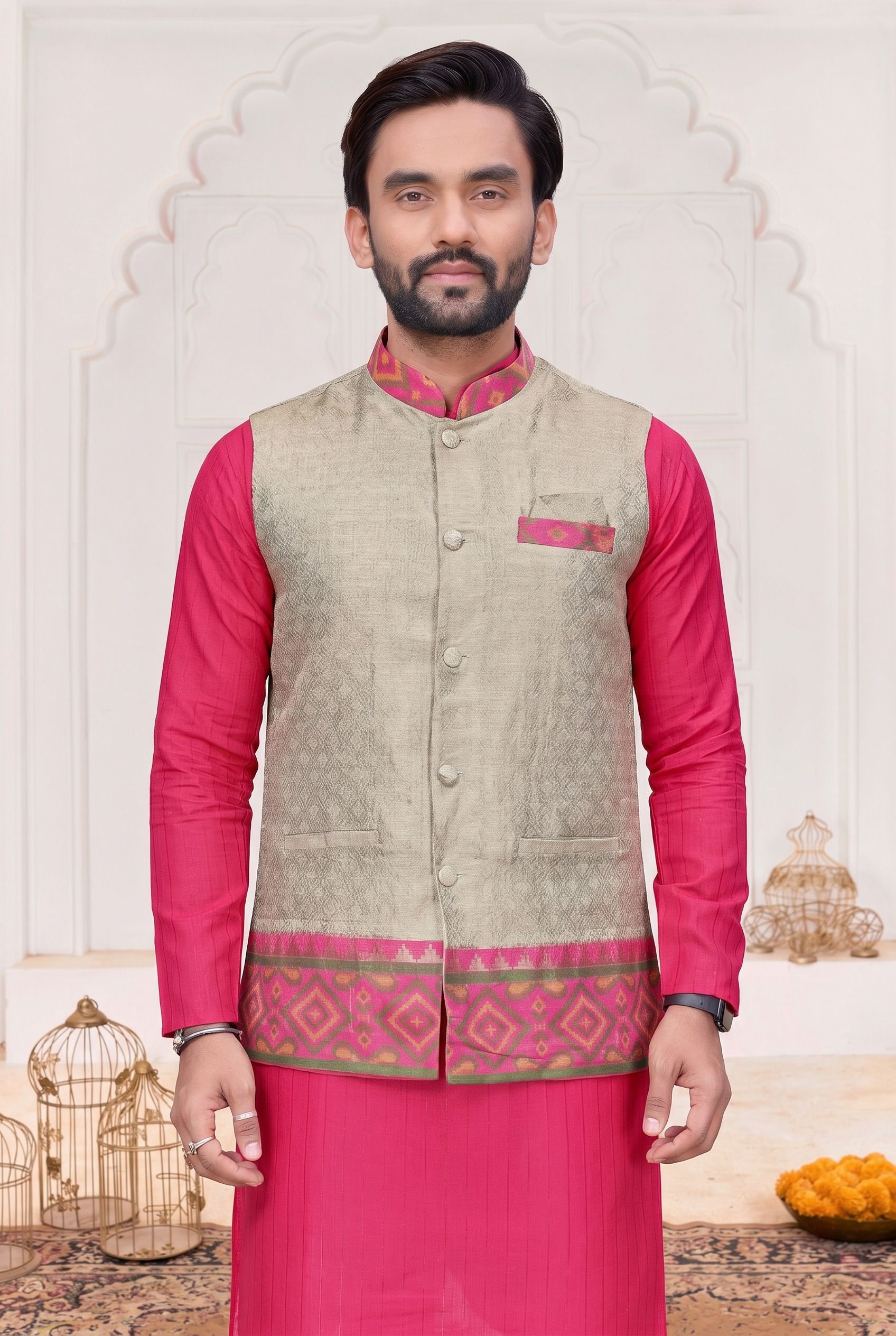 maithili creation Woven Men Waistcoat-picture-28