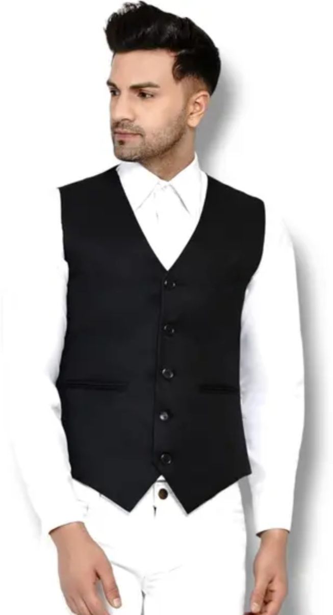 linen zone blazer Solid Men Waistcoat-picture-14