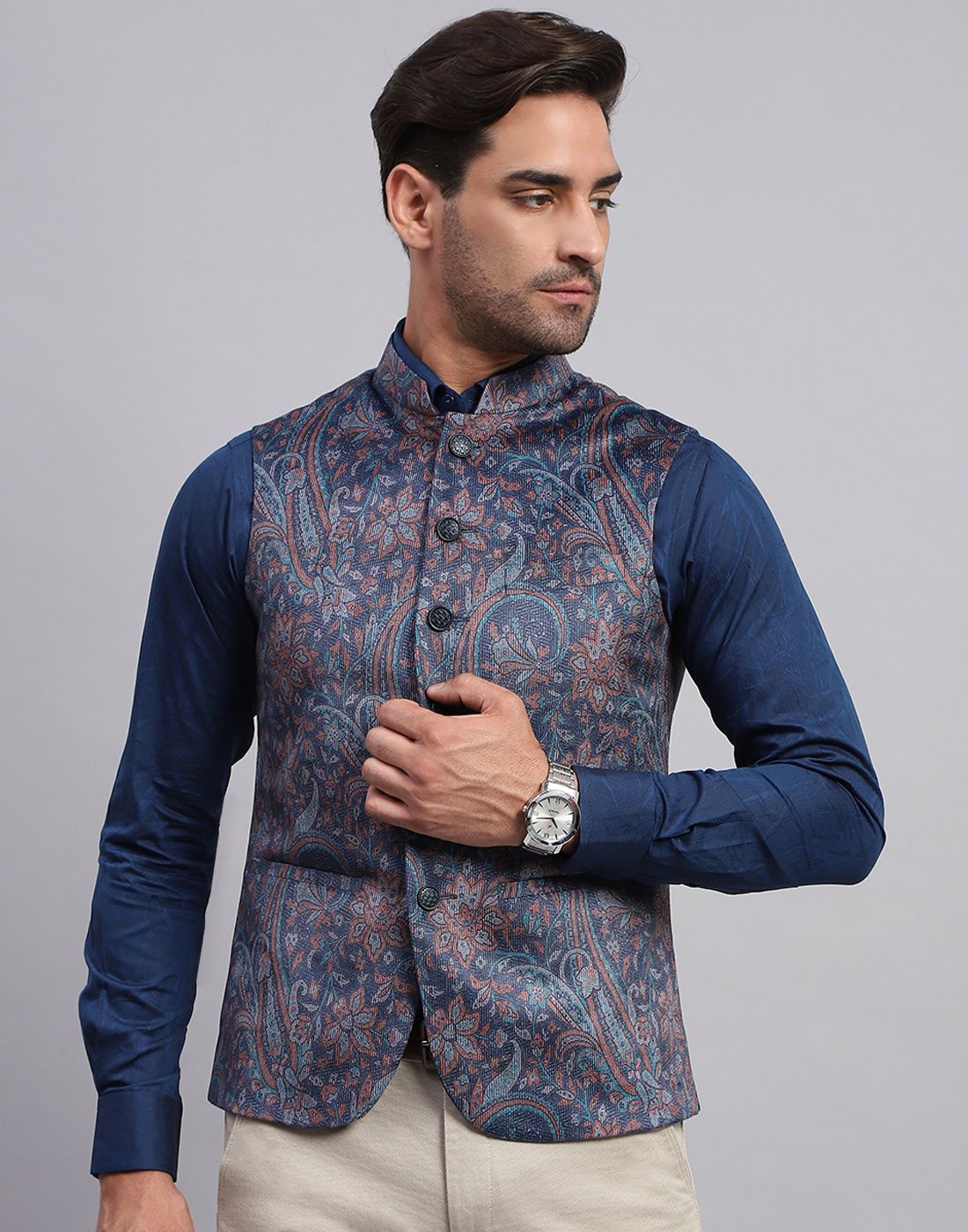 monte carlo Floral Print Men Waistcoat-picture-20