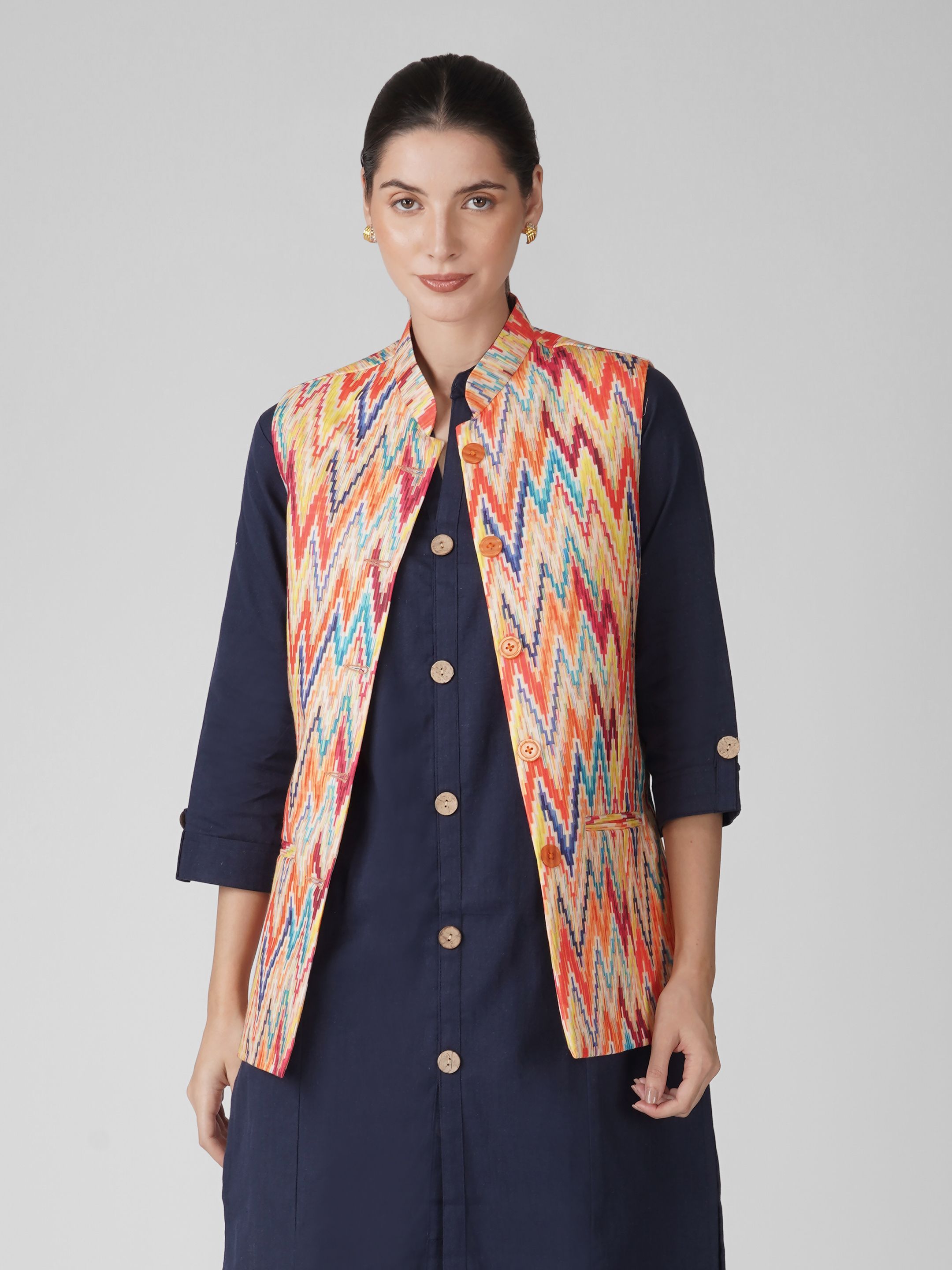diefic Printed Women Waistcoat-picture-14