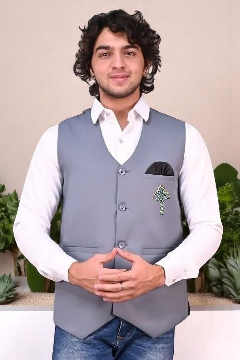 qitty Solid Men Waistcoat-picture-13