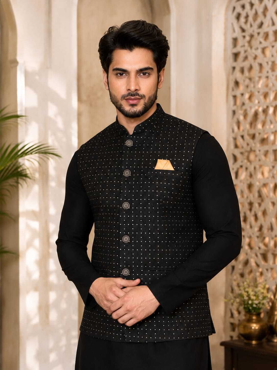 trends of ethnic Woven Men Waistcoat-picture-24