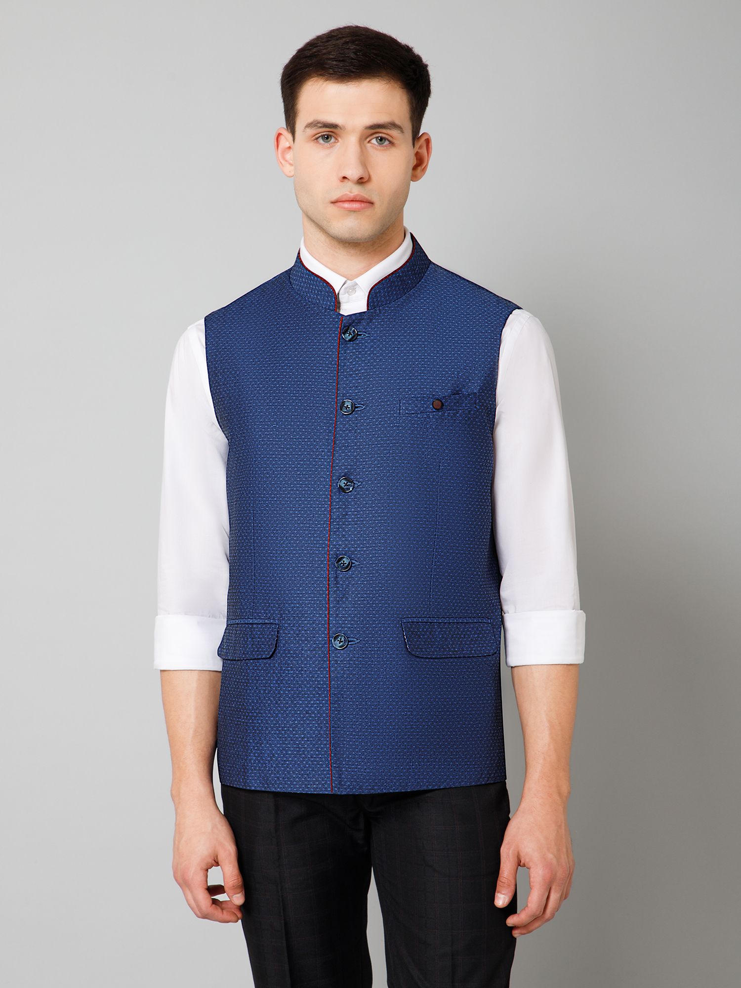 cantabil Self Design Men Waistcoat-picture-11