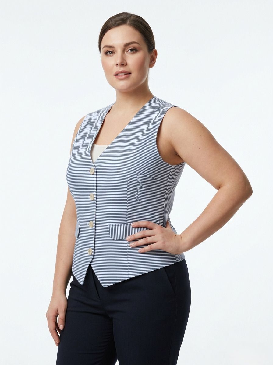 perfect productions Striped Women Waistcoat-picture-39