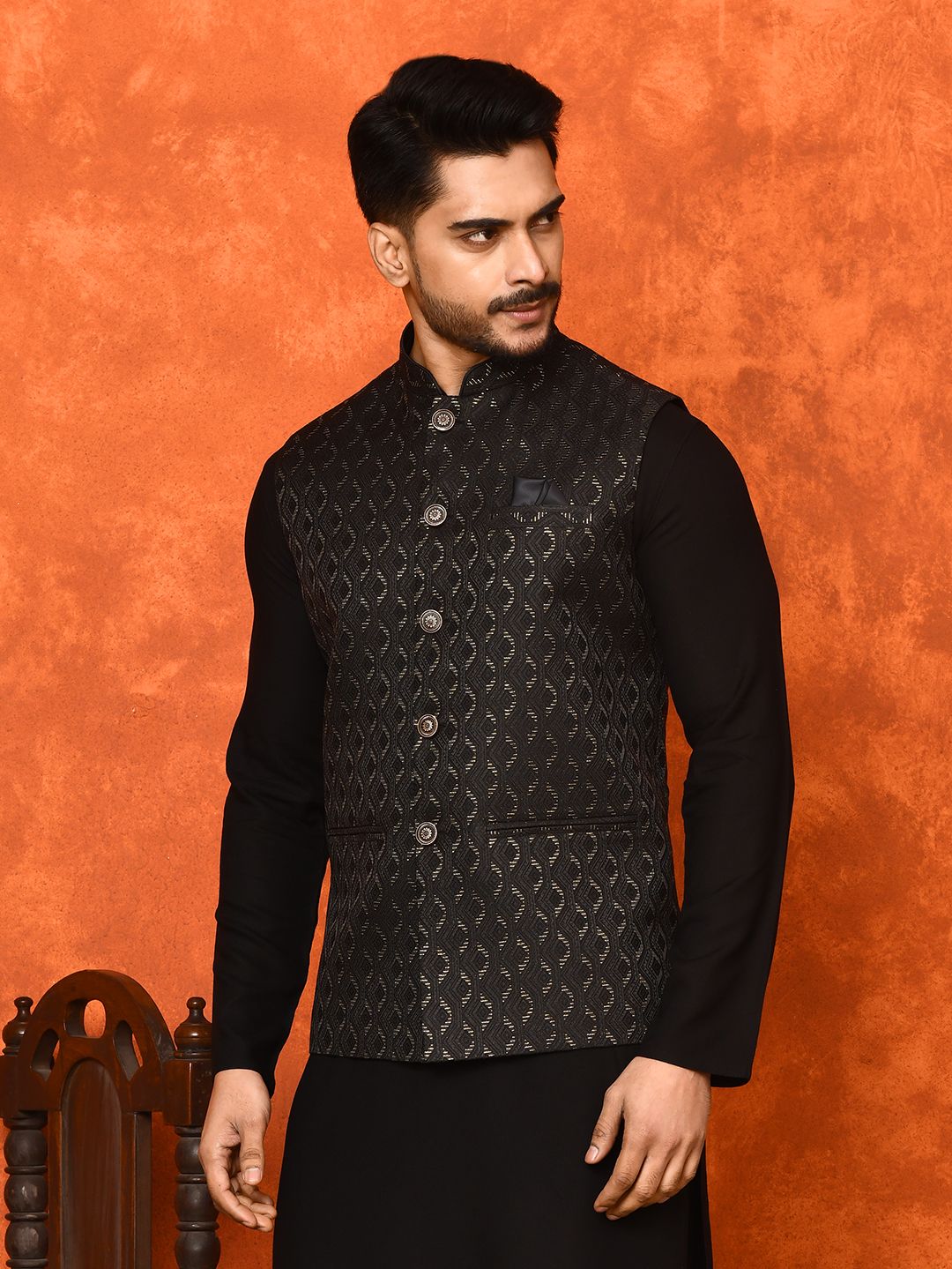 trends of ethnic Woven Men Waistcoat-picture-17