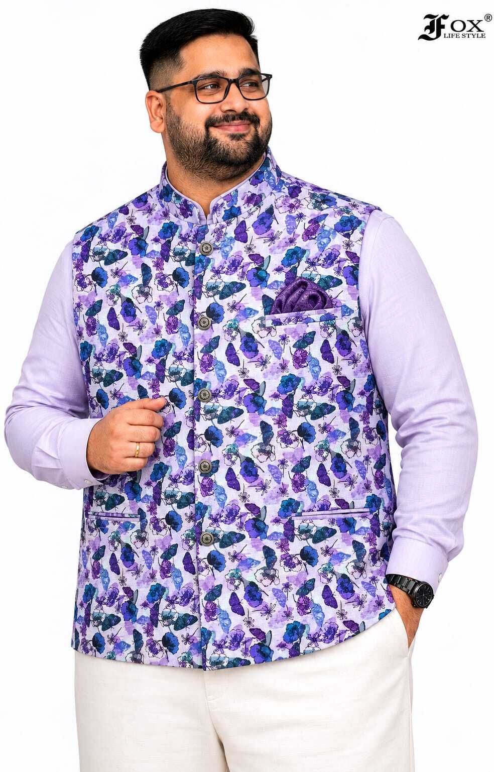 ifox lifestyle Floral Print Men Waistcoat-picture-32