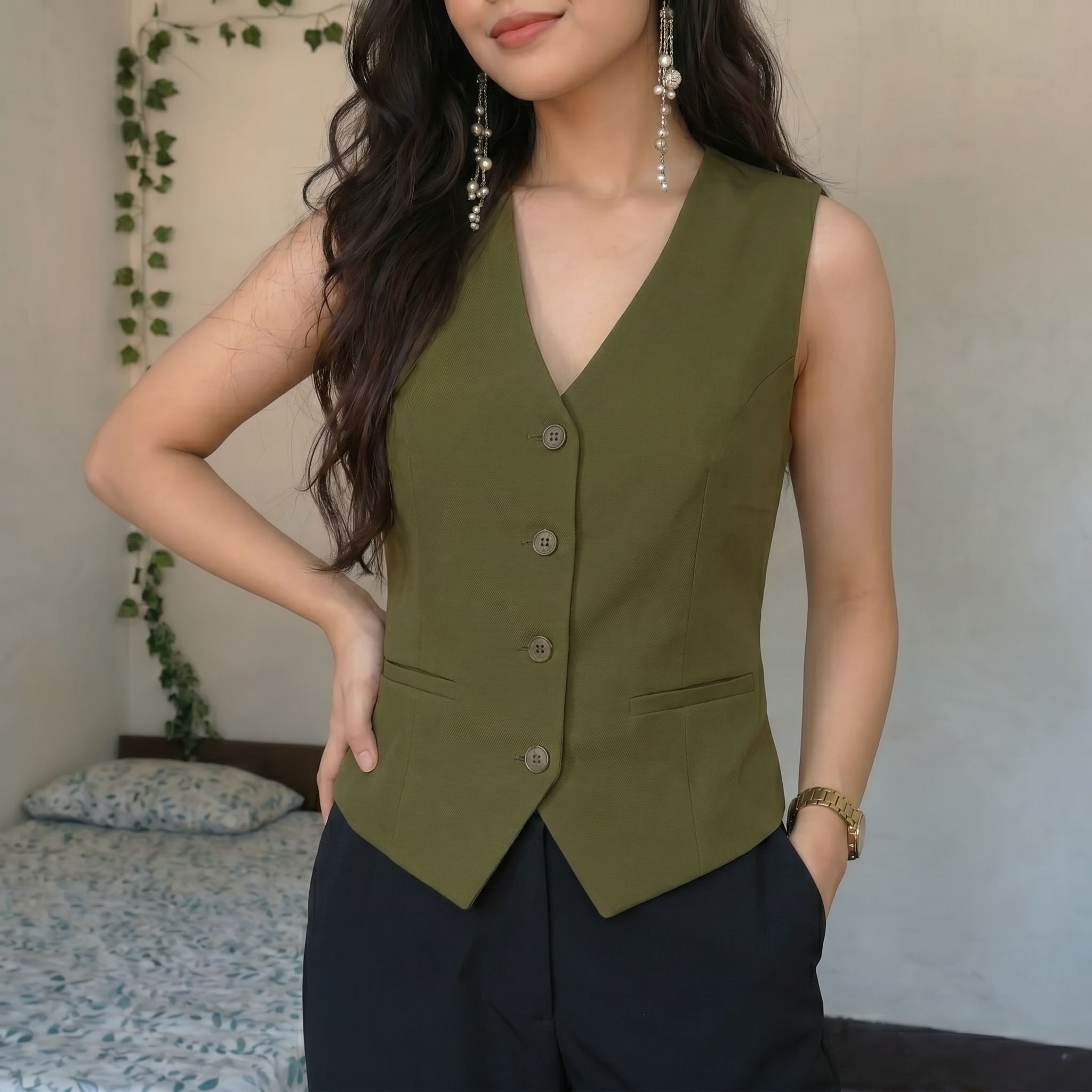 Solid Women Waistcoat-image-42