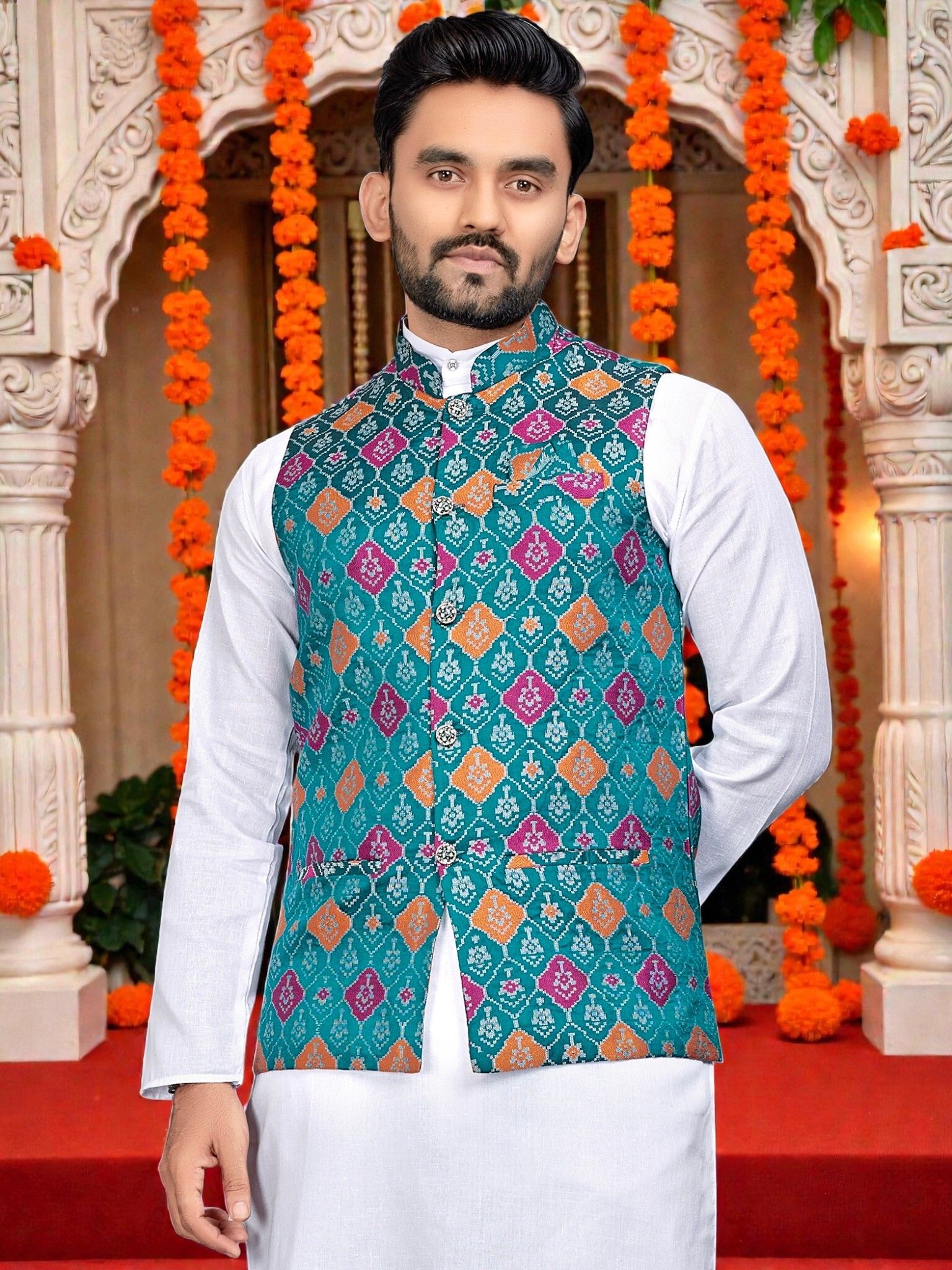 maithili creation Printed Men Waistcoat-picture-39
