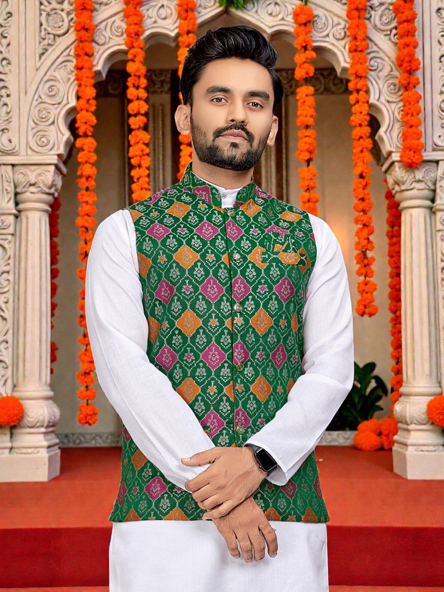 maithili creation Woven Men Waistcoat-picture-10