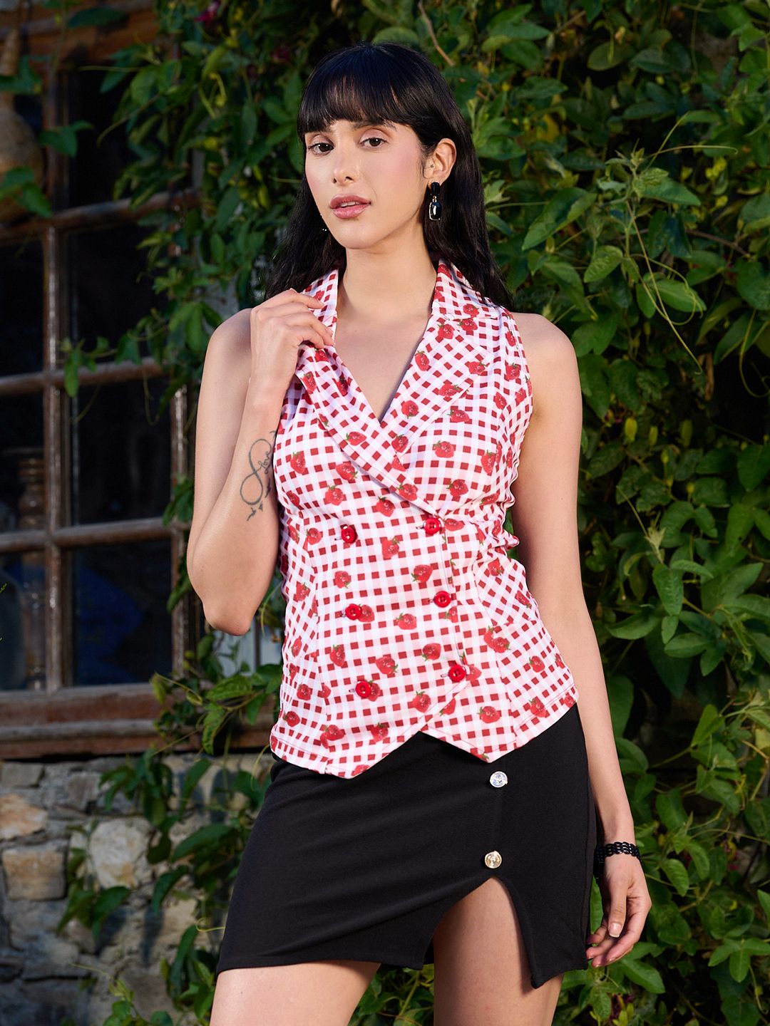 tandul Checkered Women Waistcoat-picture-33