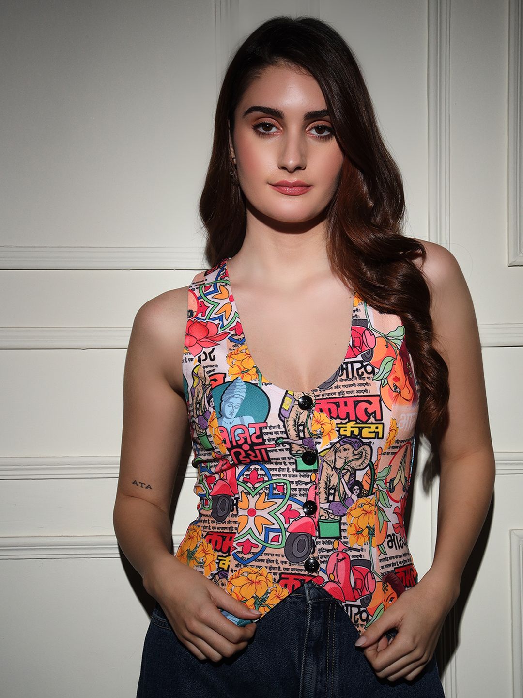 tandul Printed Women Waistcoat-picture-25