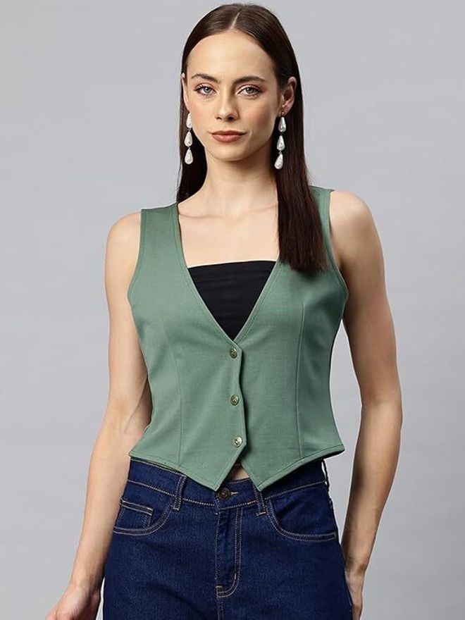 cottinfab Solid Women Waistcoat-picture-31